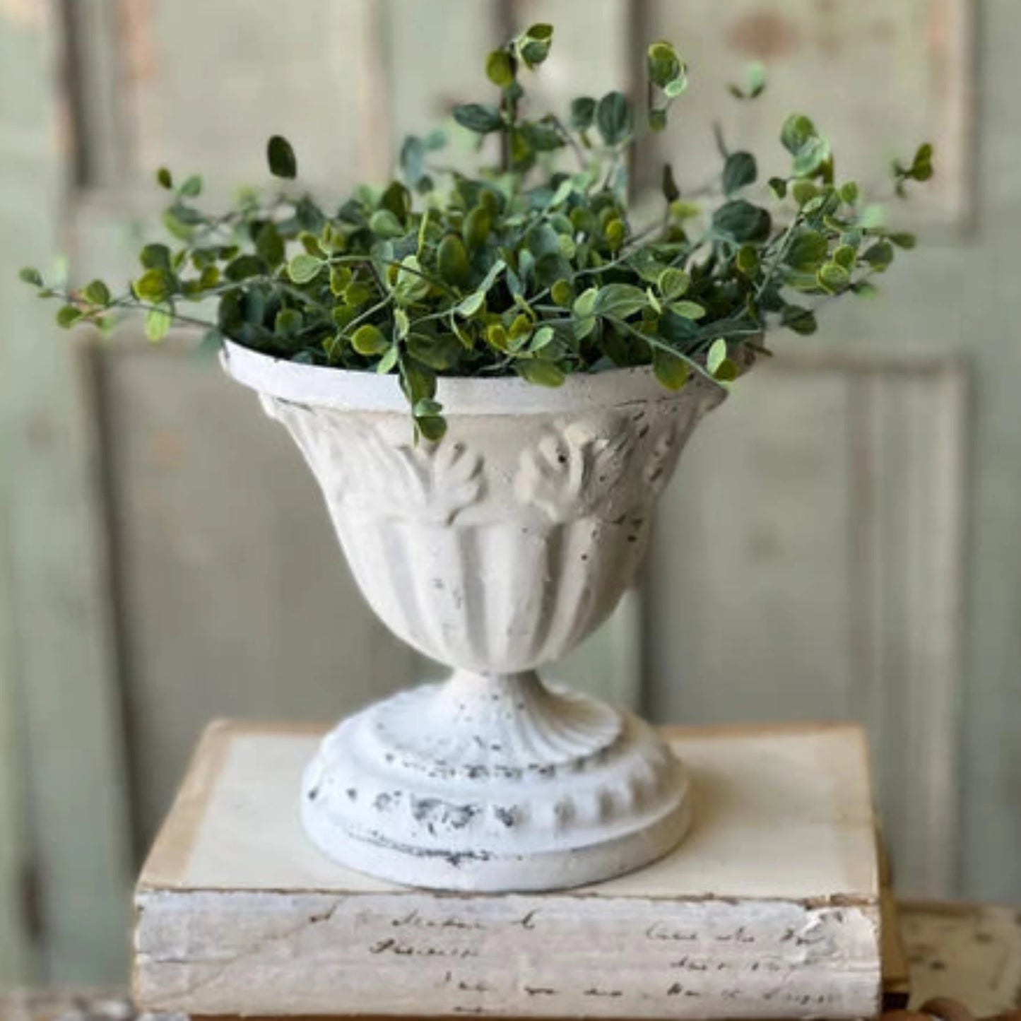White Metal Urn