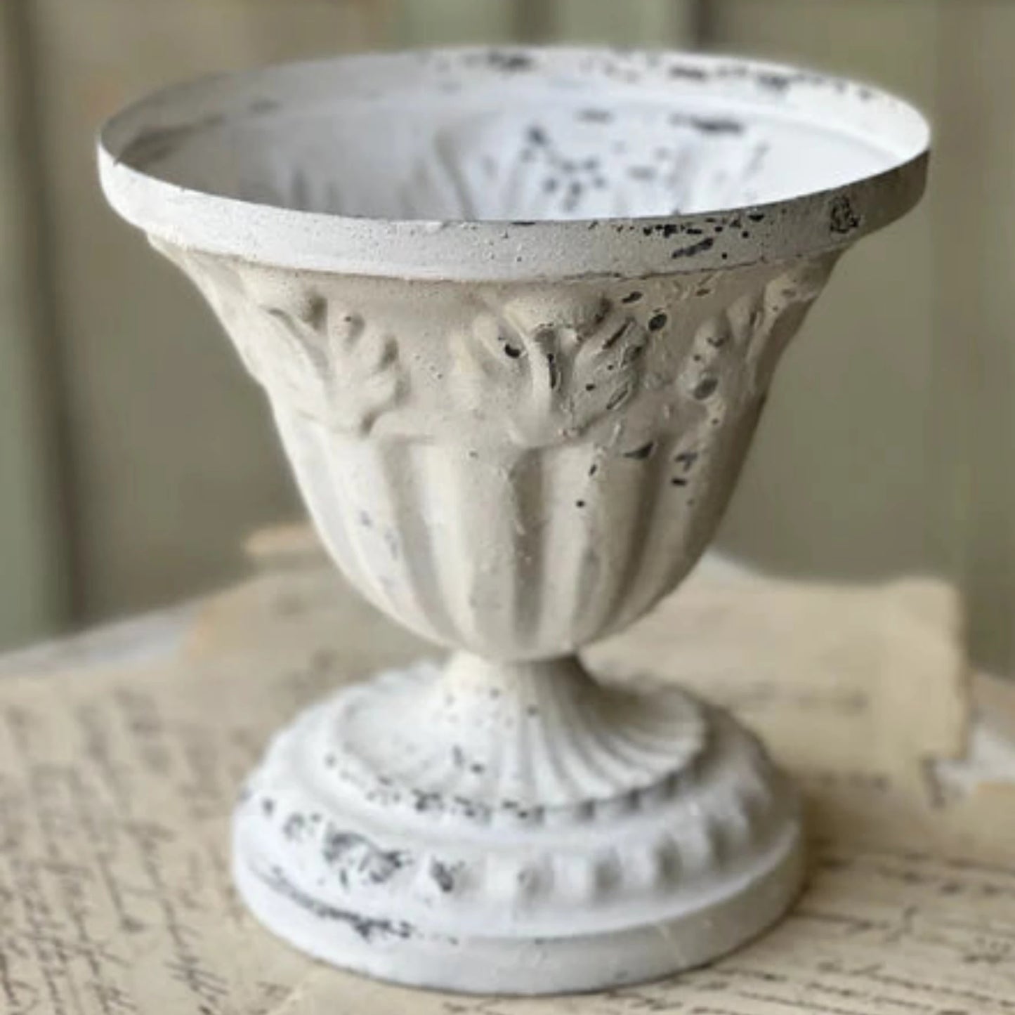 White Metal Urn