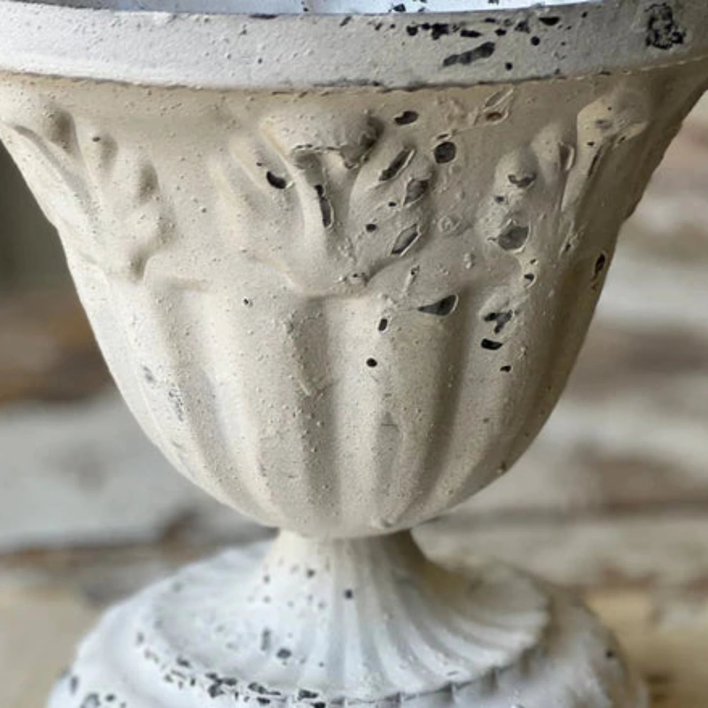 White Metal Urn