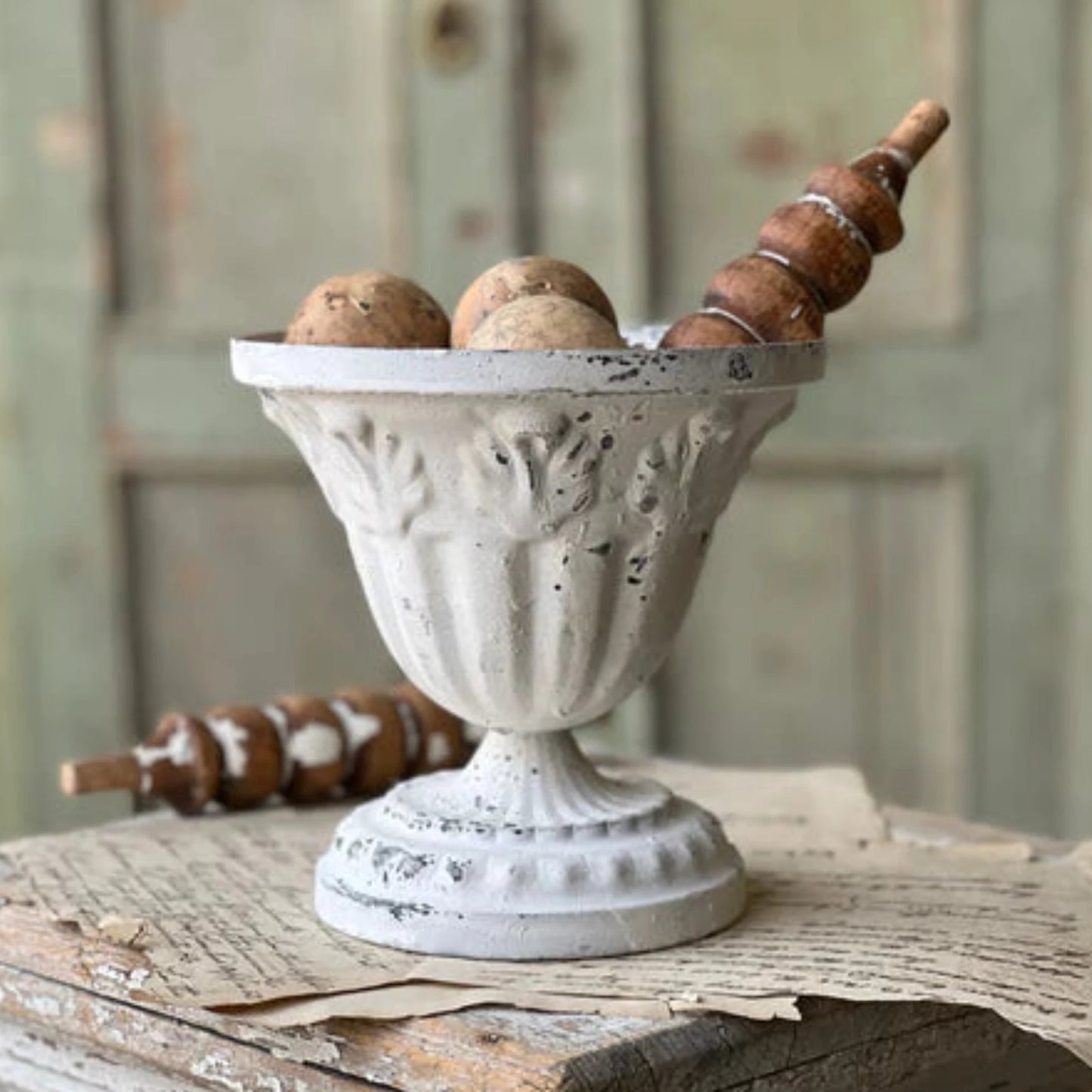 White Metal Urn