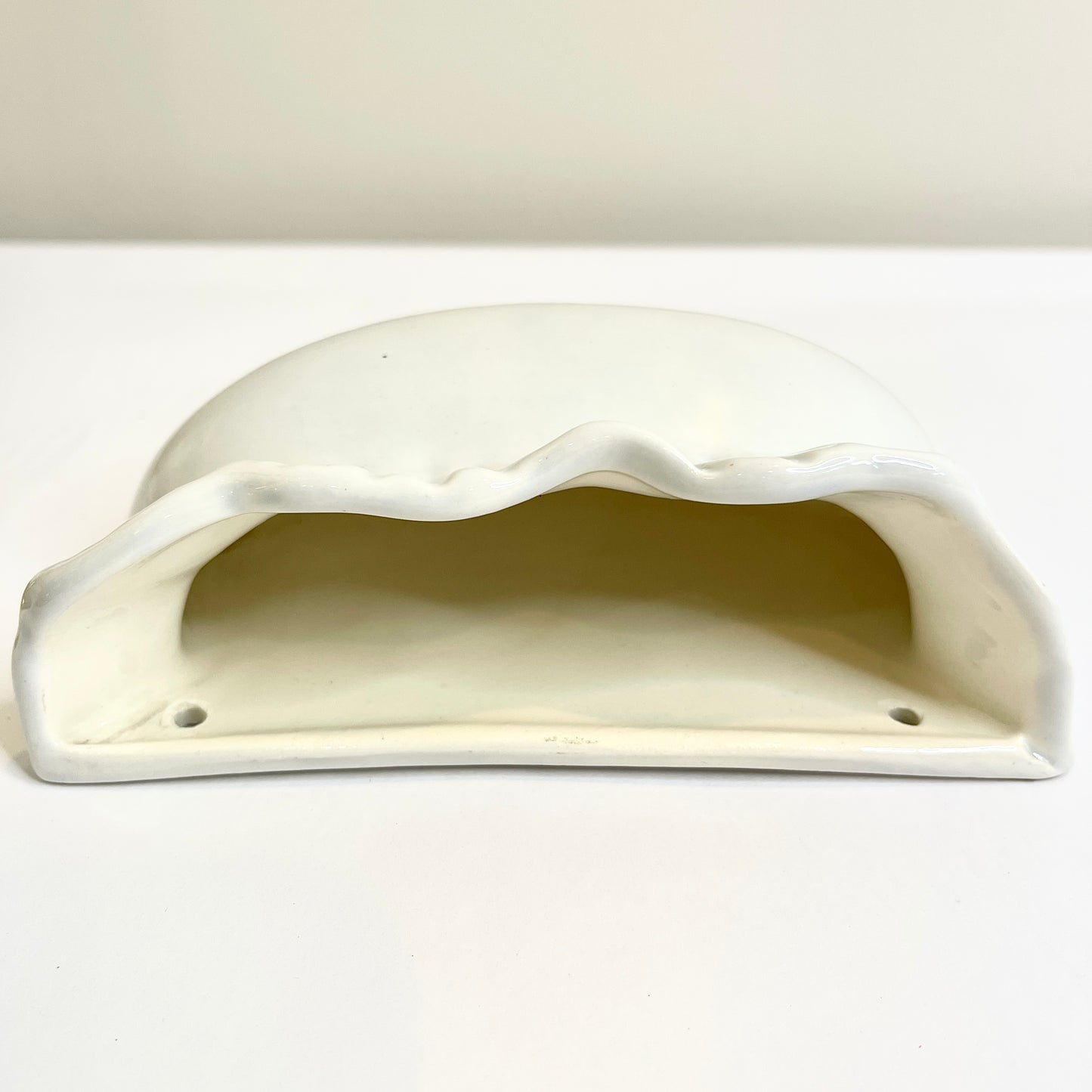 White Ruffled Wall Pocket