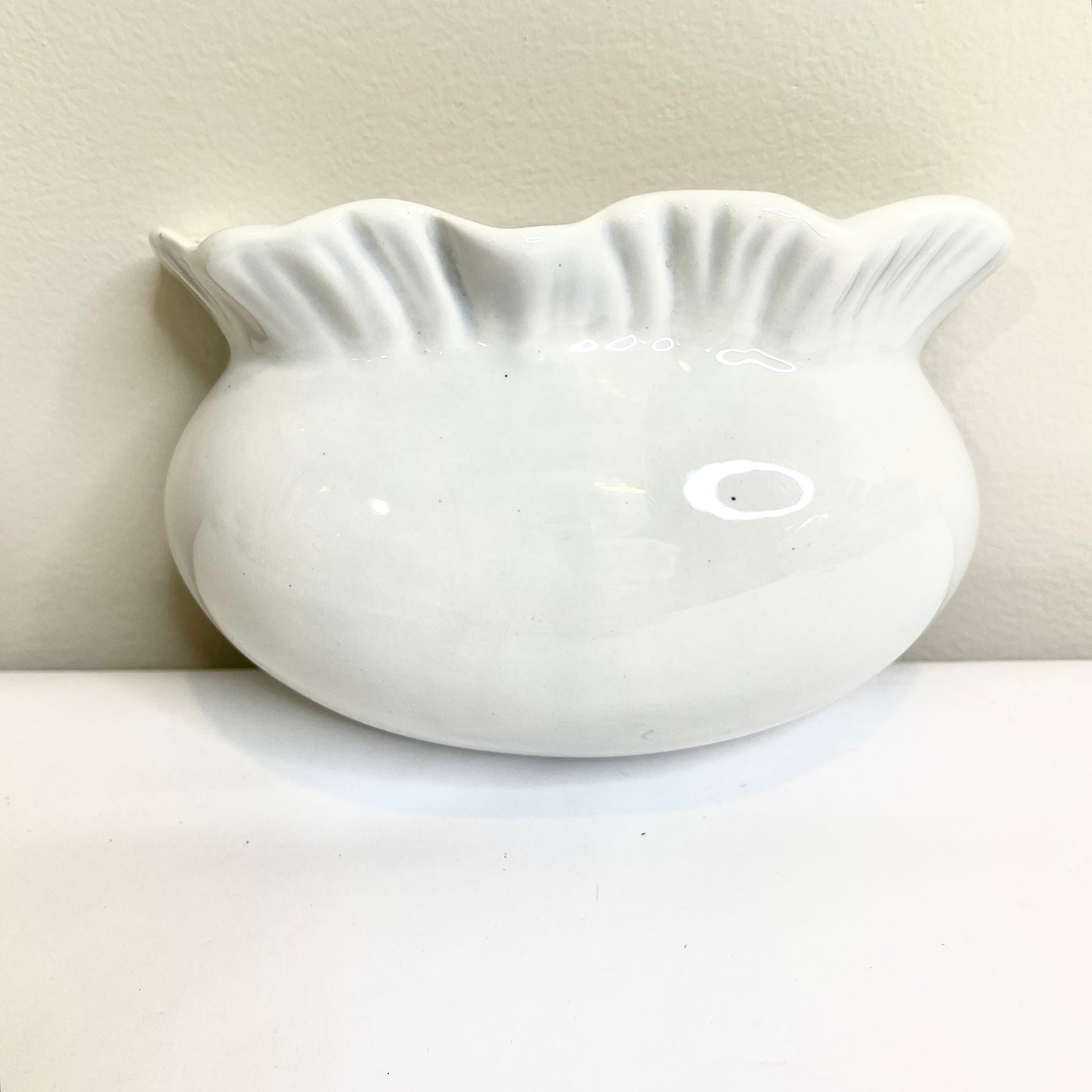 White Ruffled Wall Pocket