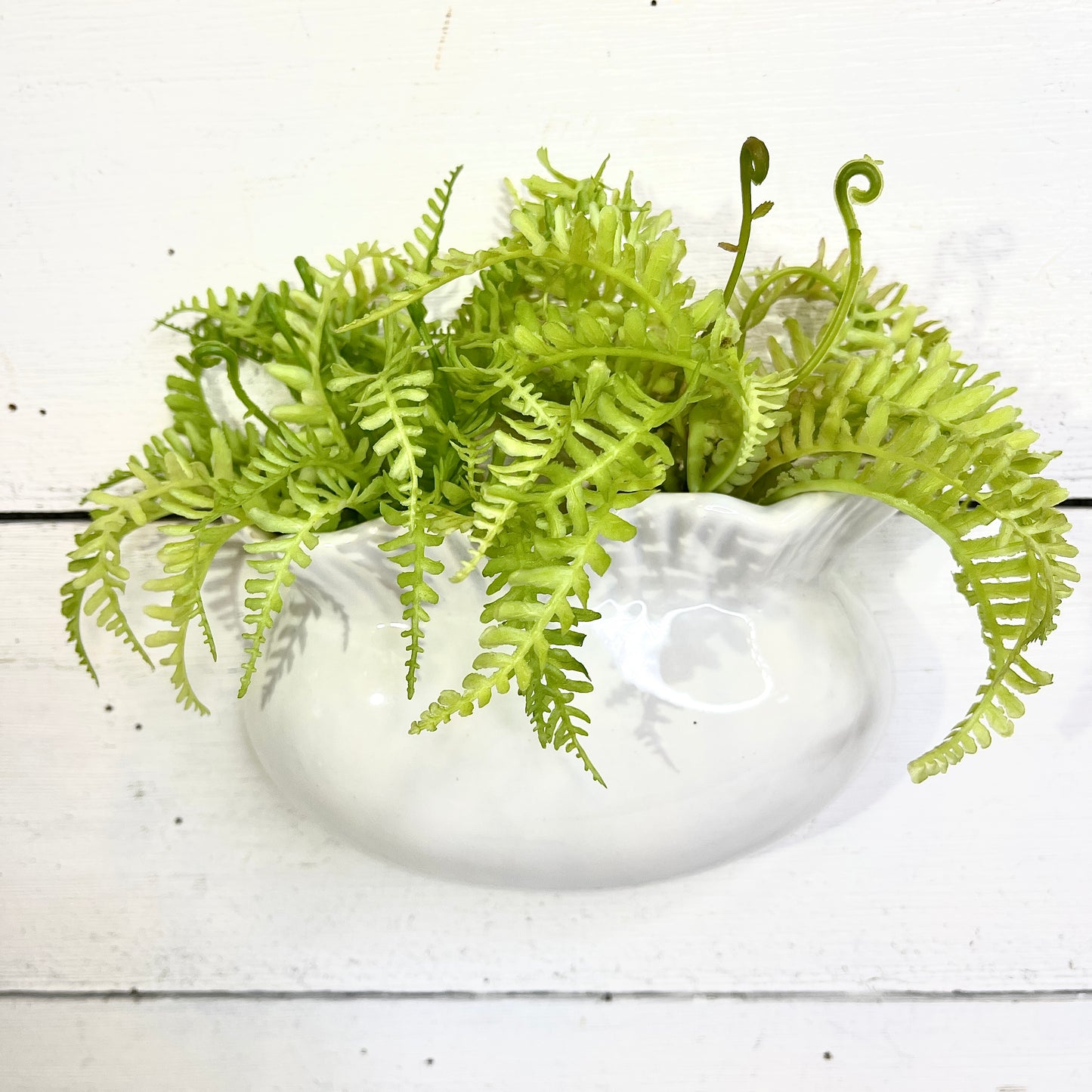 White Ruffled Wall Pocket