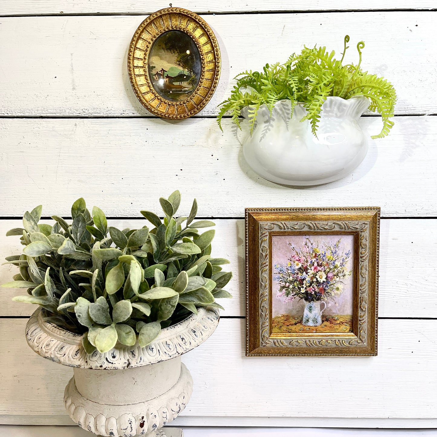 White Ruffled Wall Pocket