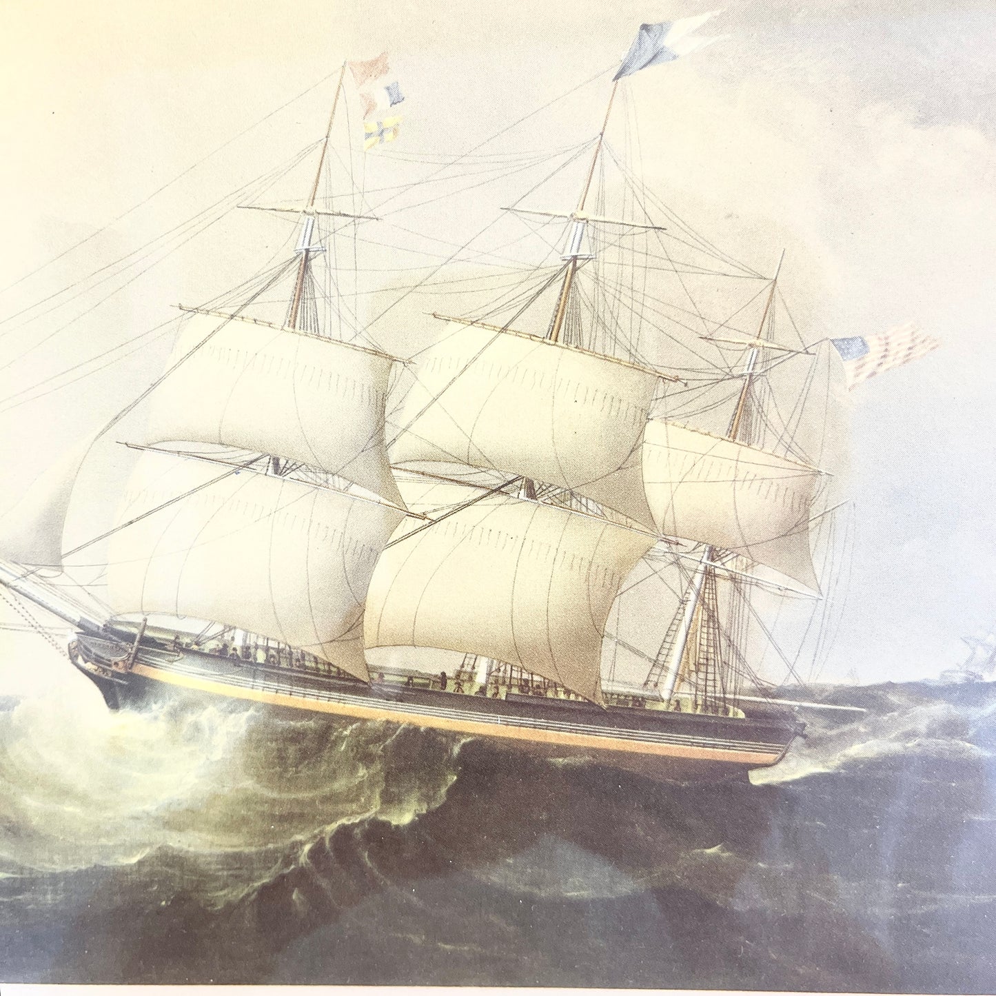 Vintage Sailing Ship Lithograph