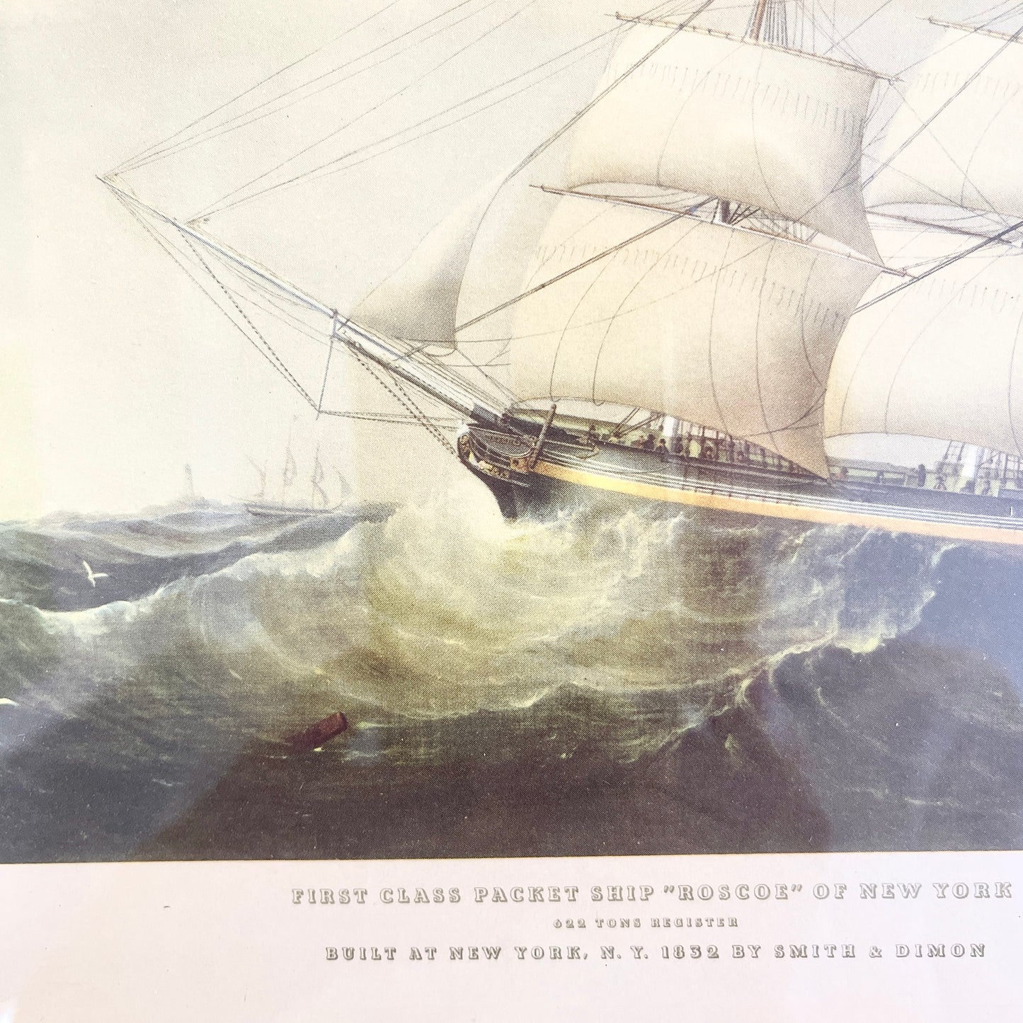 Vintage Sailing Ship Lithograph