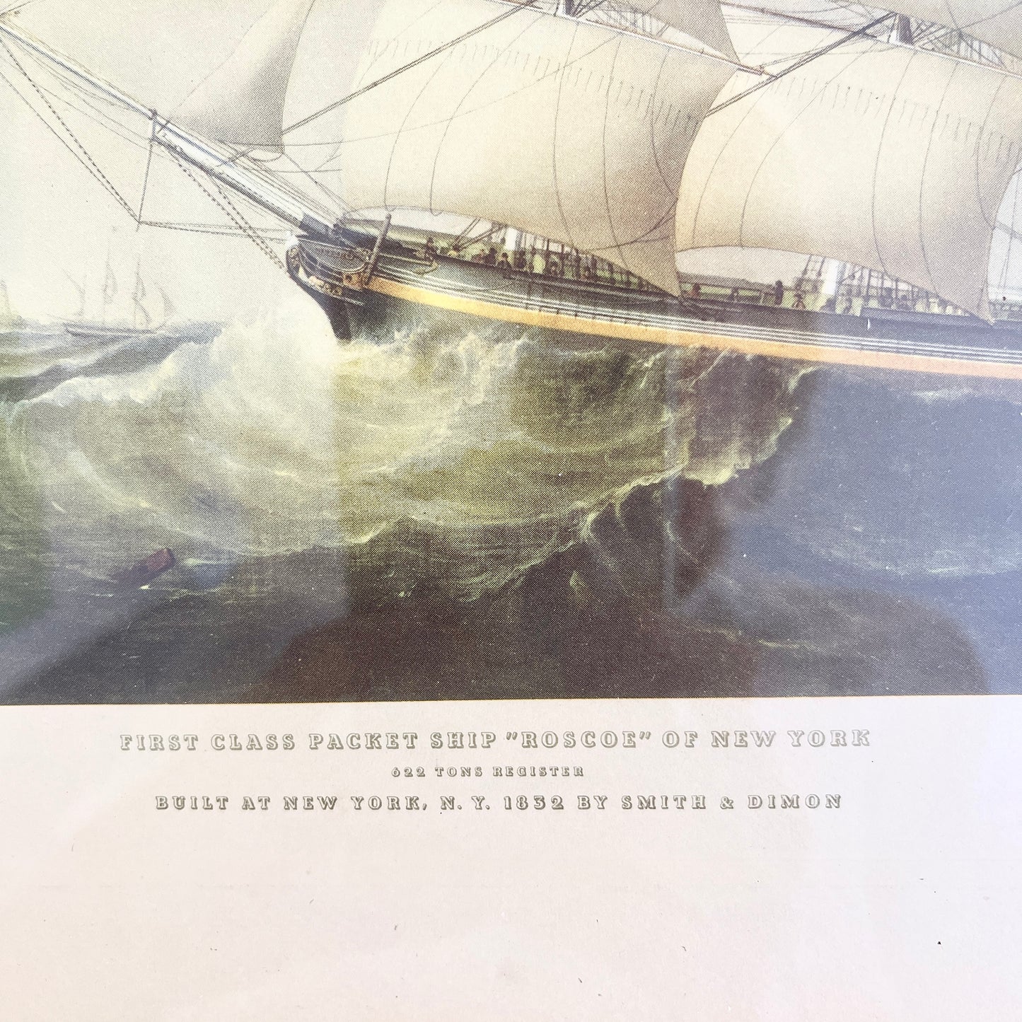 Vintage Sailing Ship Lithograph