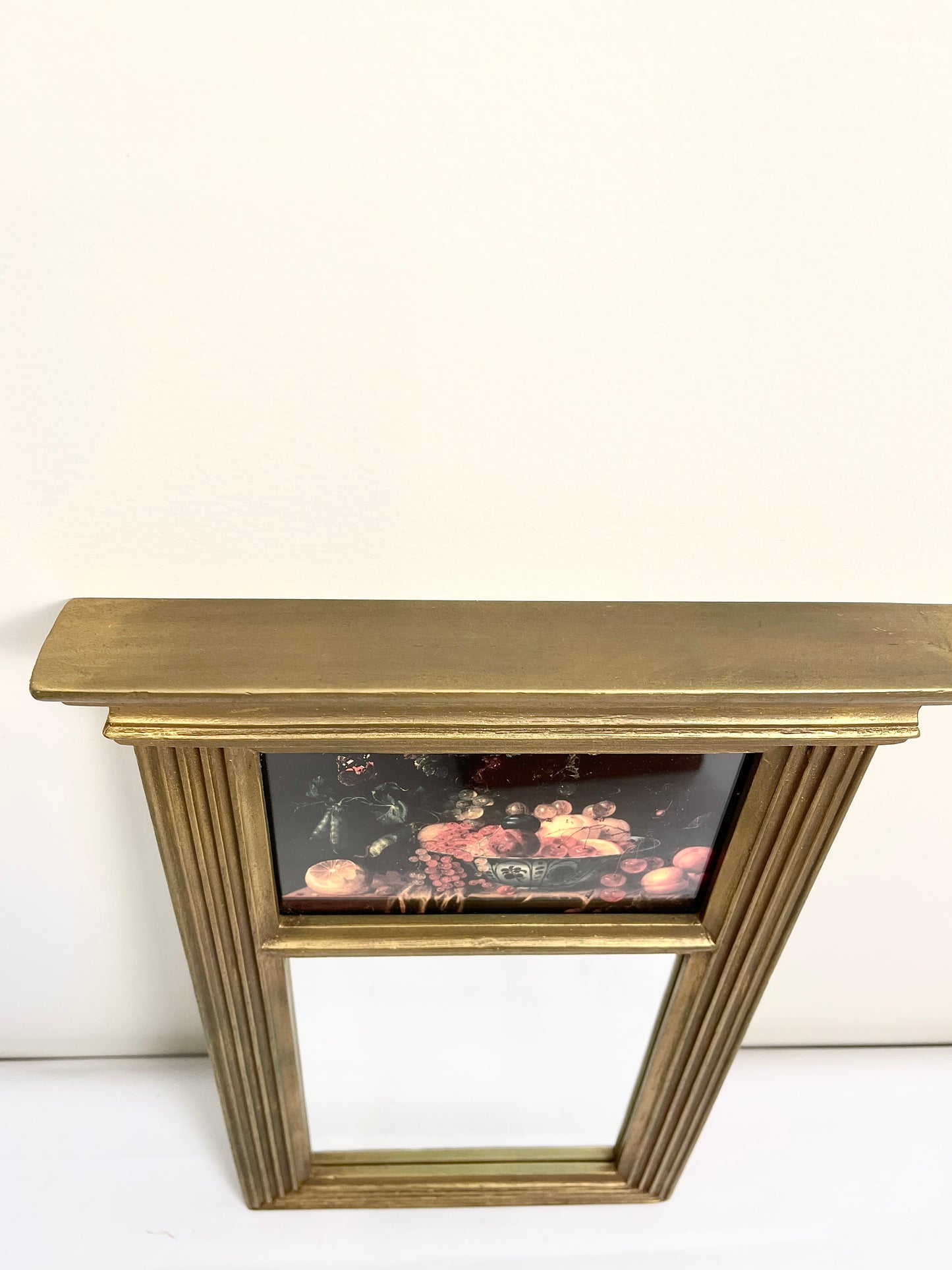 Vintage Trumeau Mirror with Fruit Still Life