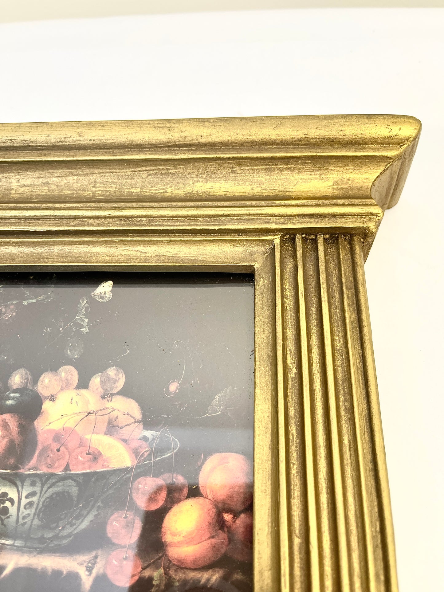 Vintage Trumeau Mirror with Fruit Still Life