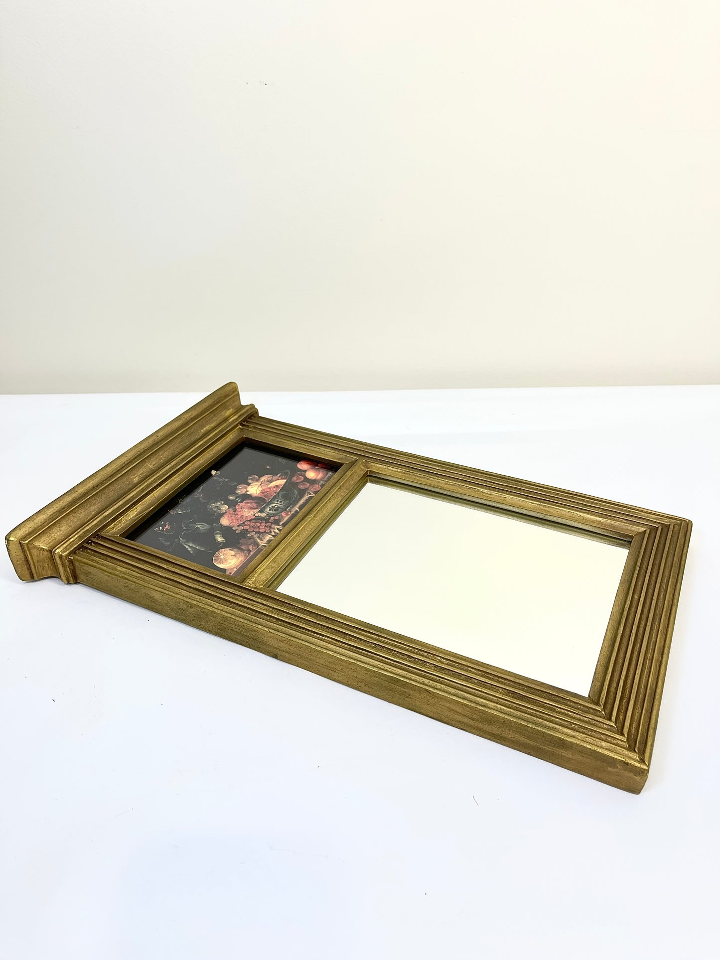 Vintage Trumeau Mirror with Fruit Still Life