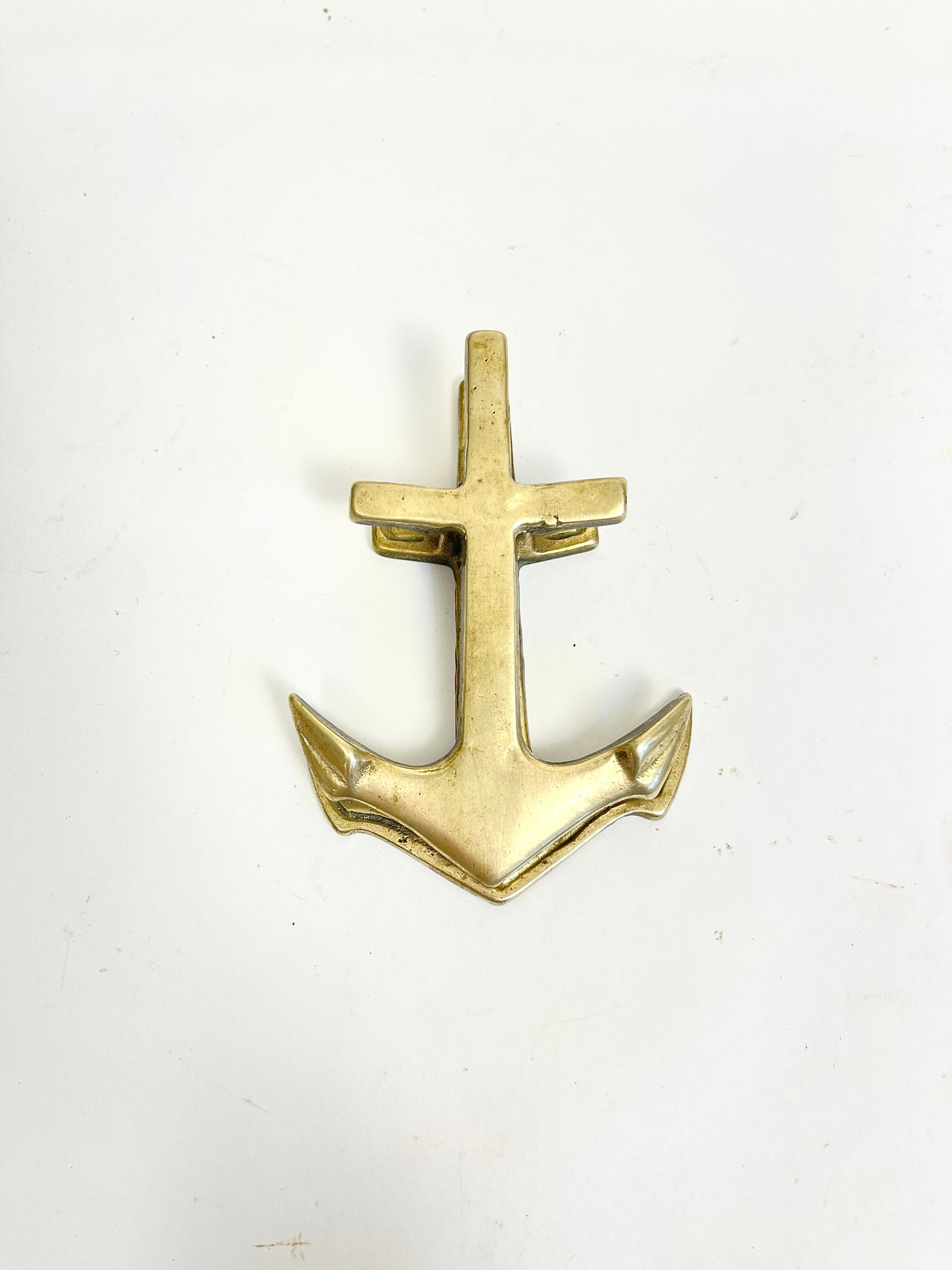 Vintage Brass Anchor Clip: Nautical Desk Accessory