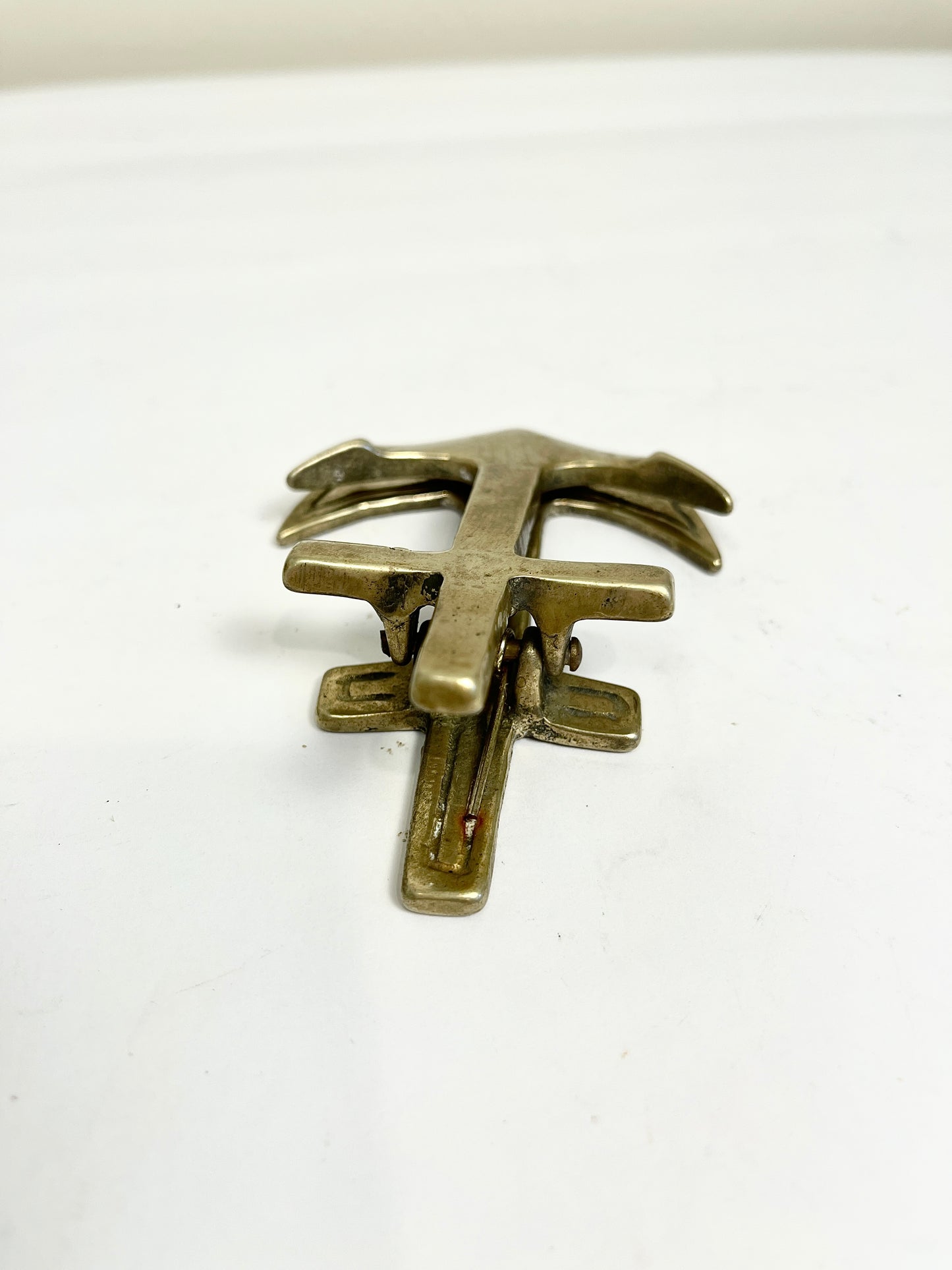 Vintage Brass Anchor Clip: Nautical Desk Accessory