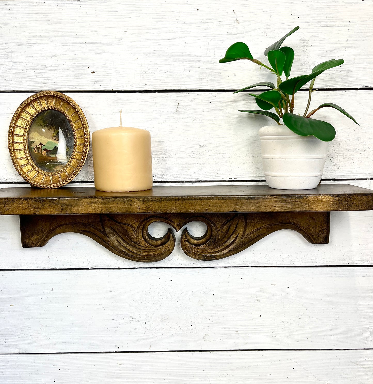 Vintage Carved Wood Shelf