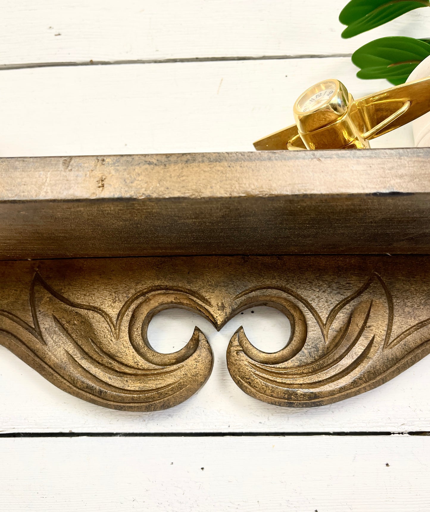 Vintage Carved Wood Shelf