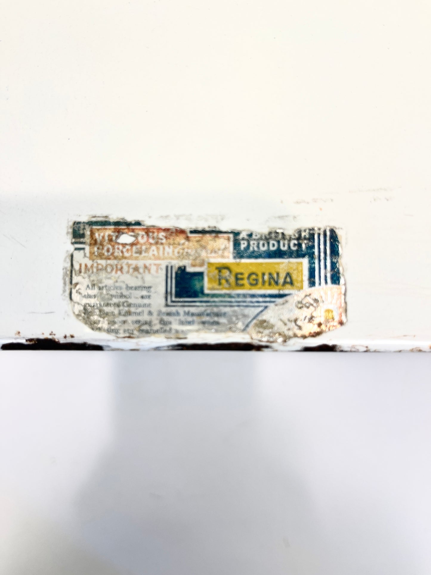 Vintage White Enamel Bread Box