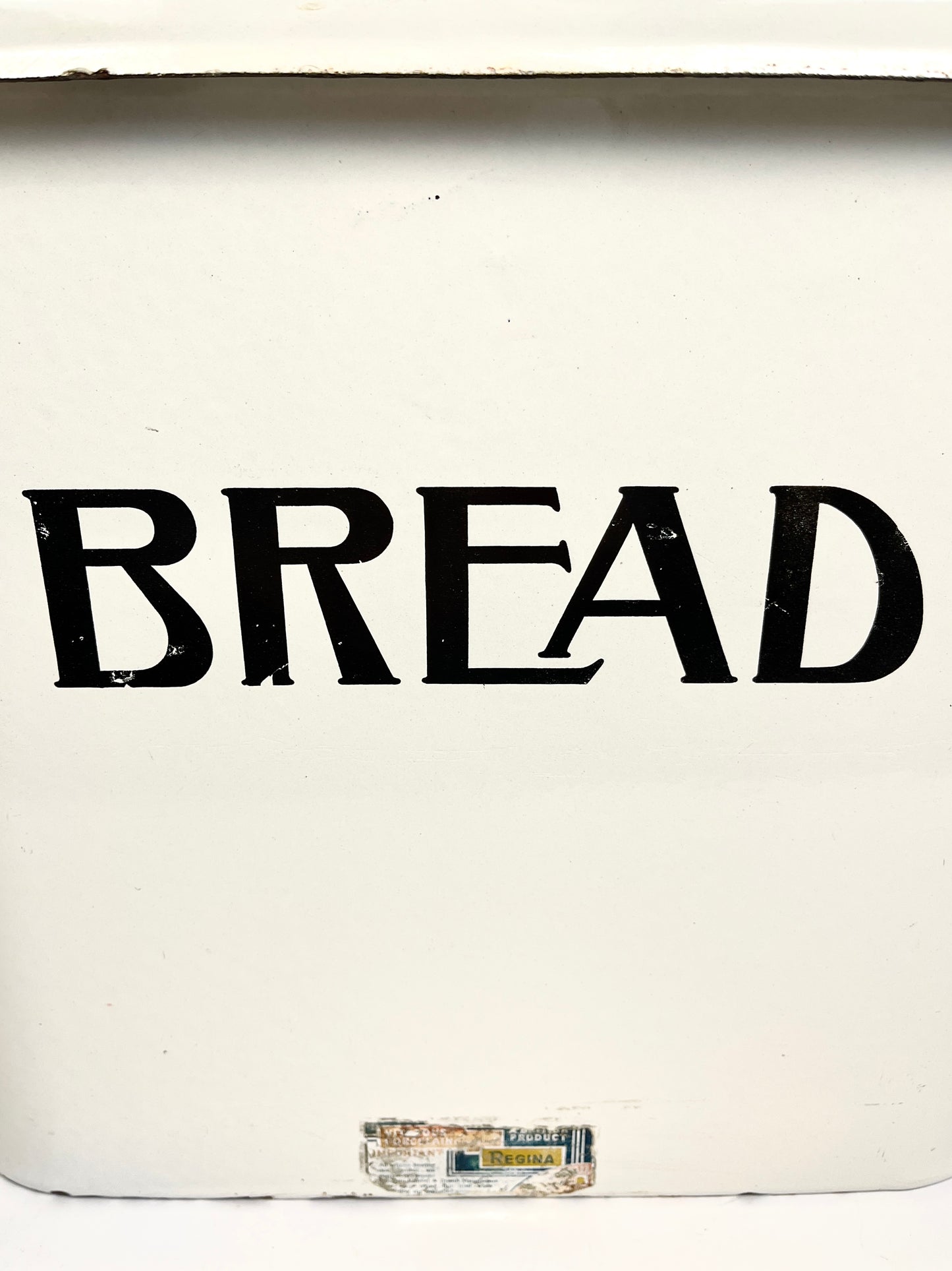 Vintage White Enamel Bread Box