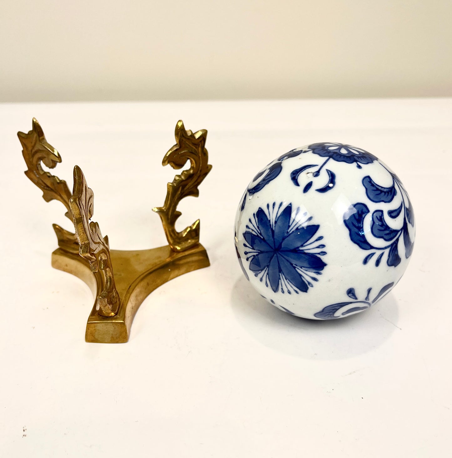 Vintage Ball on Brass Stand