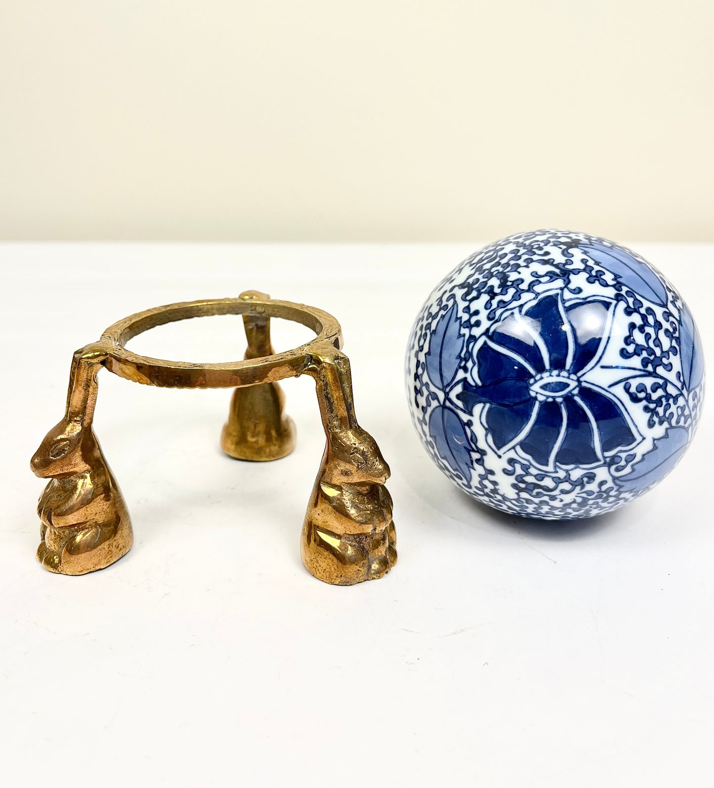 Vintage Ball on Brass Stand