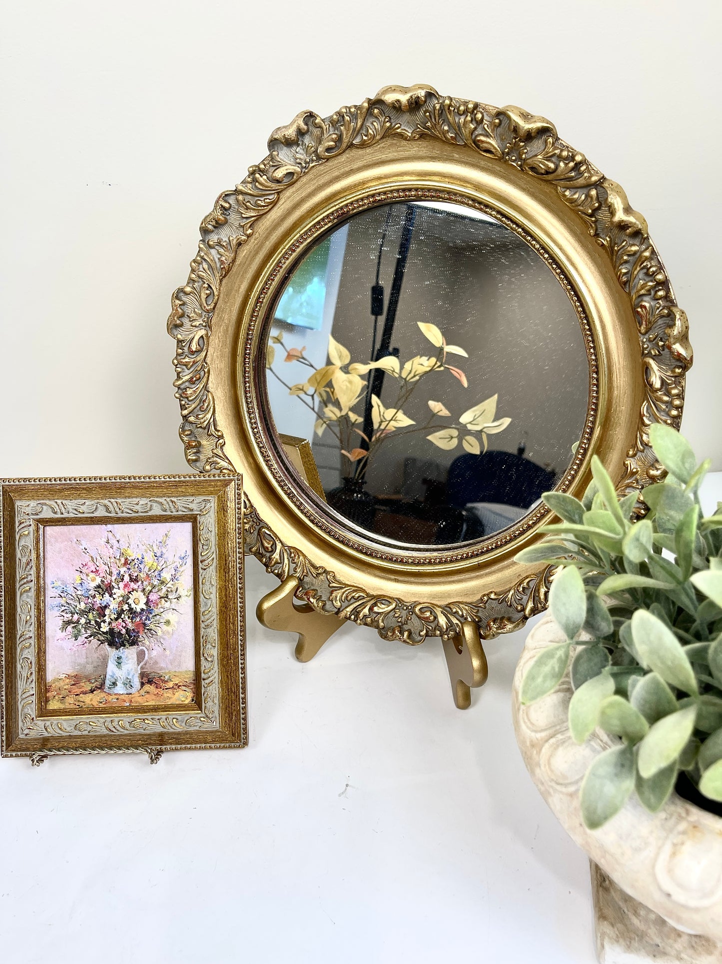 Gold Ornate Round Mirror