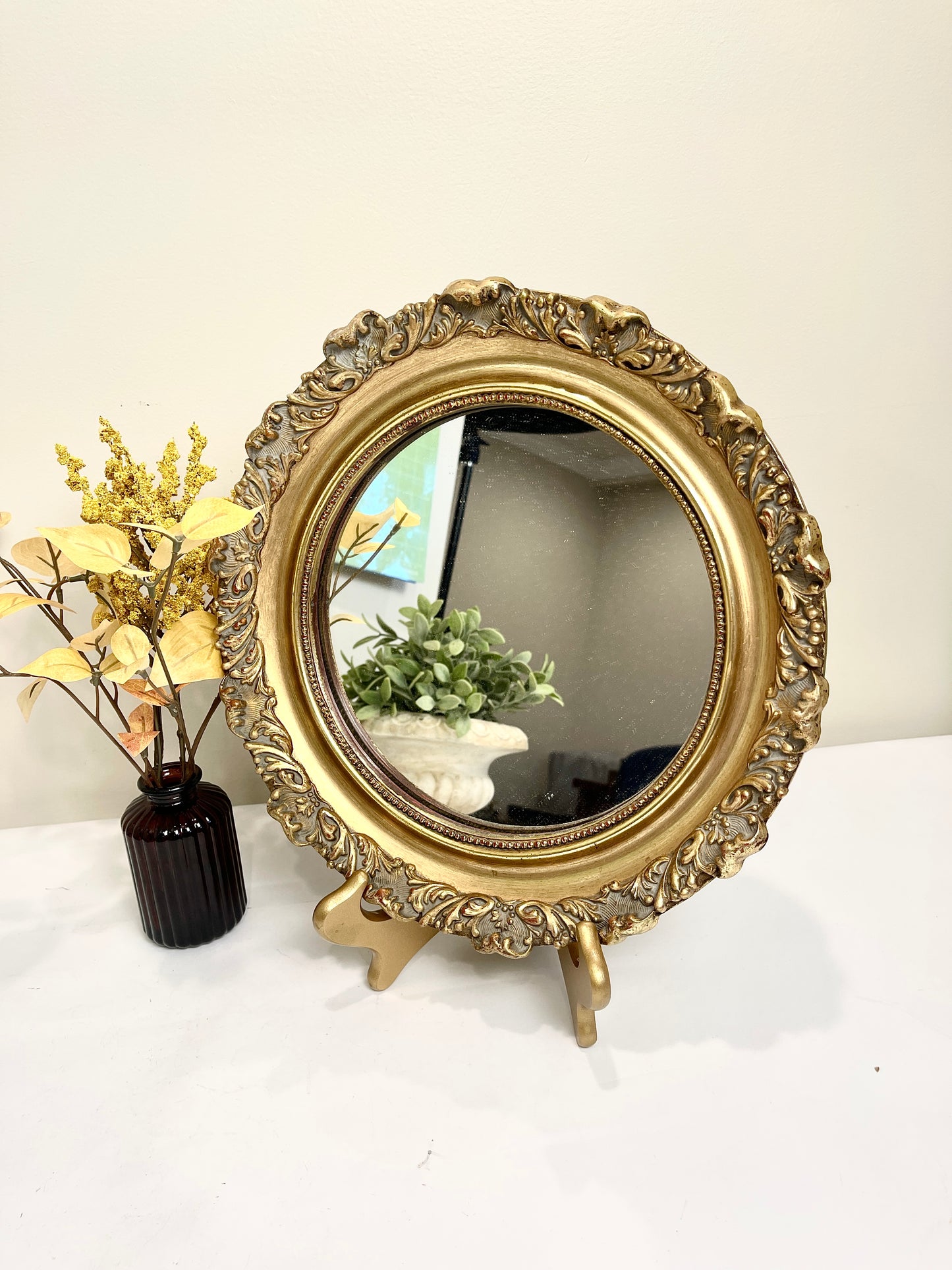Gold Ornate Round Mirror