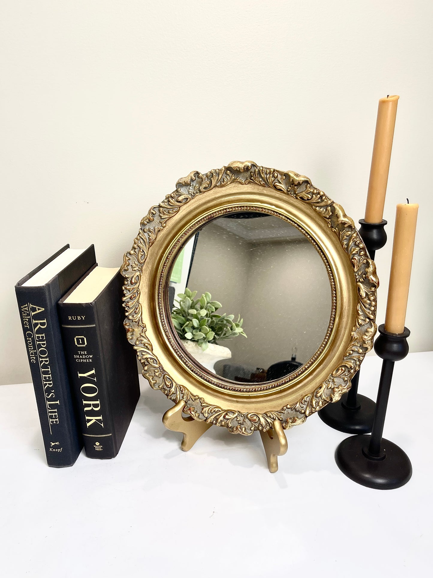 Gold Ornate Round Mirror