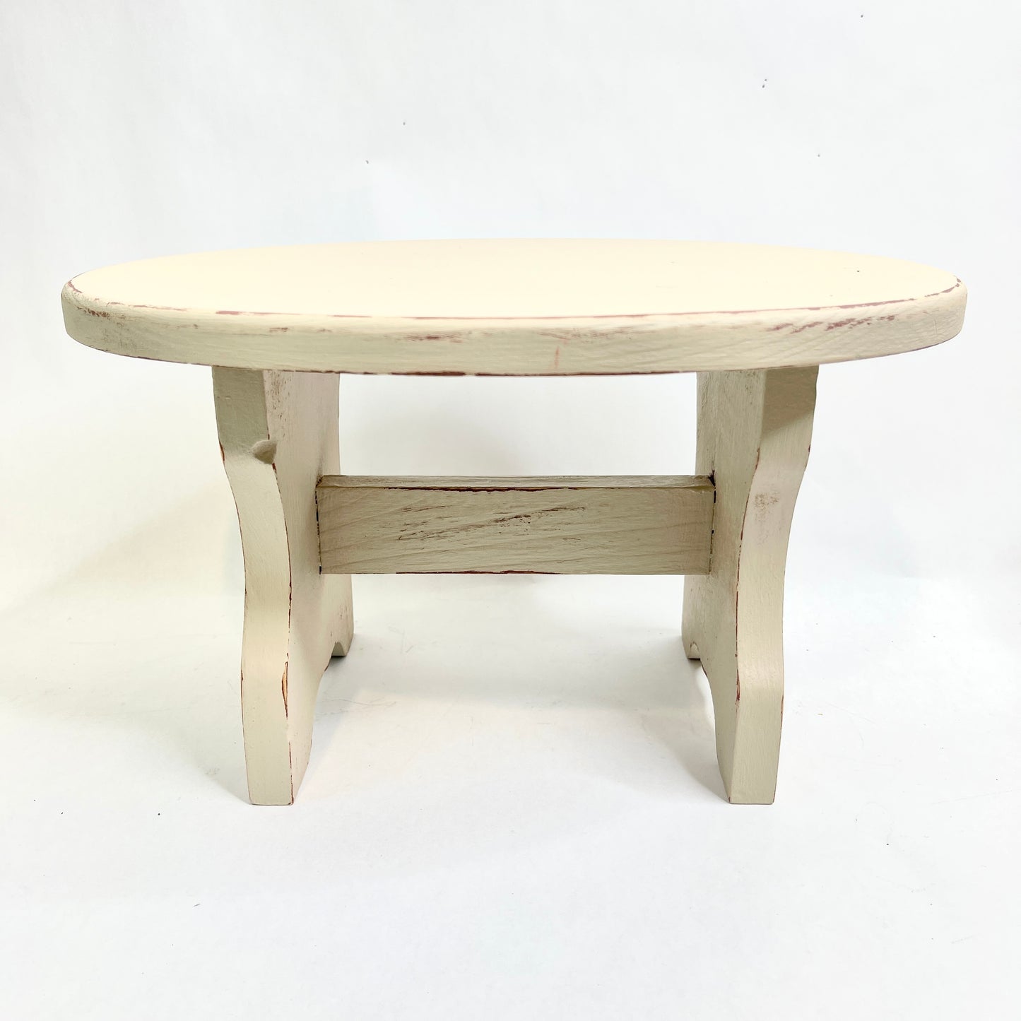 Vintage Oval White Stool