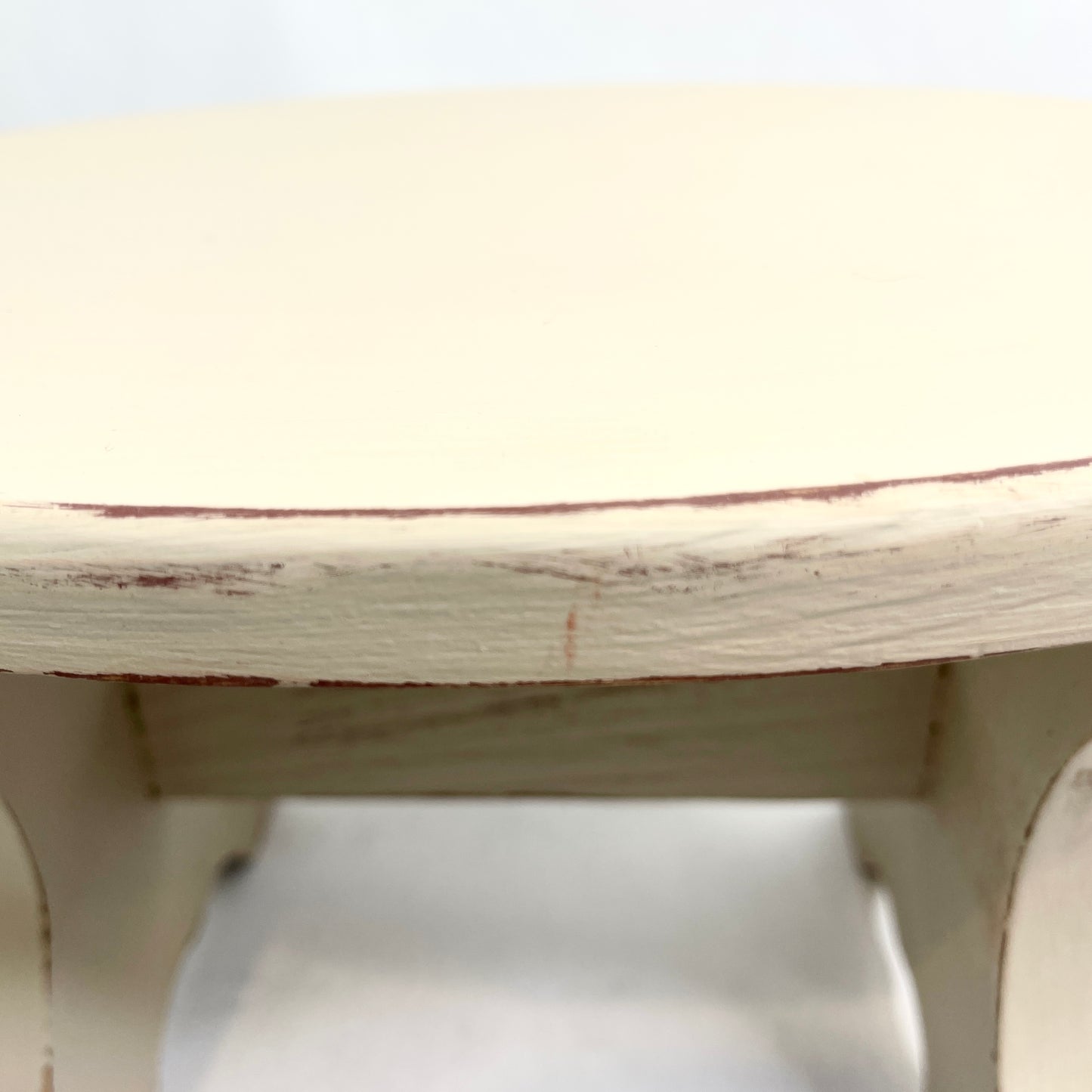 Vintage Oval White Stool