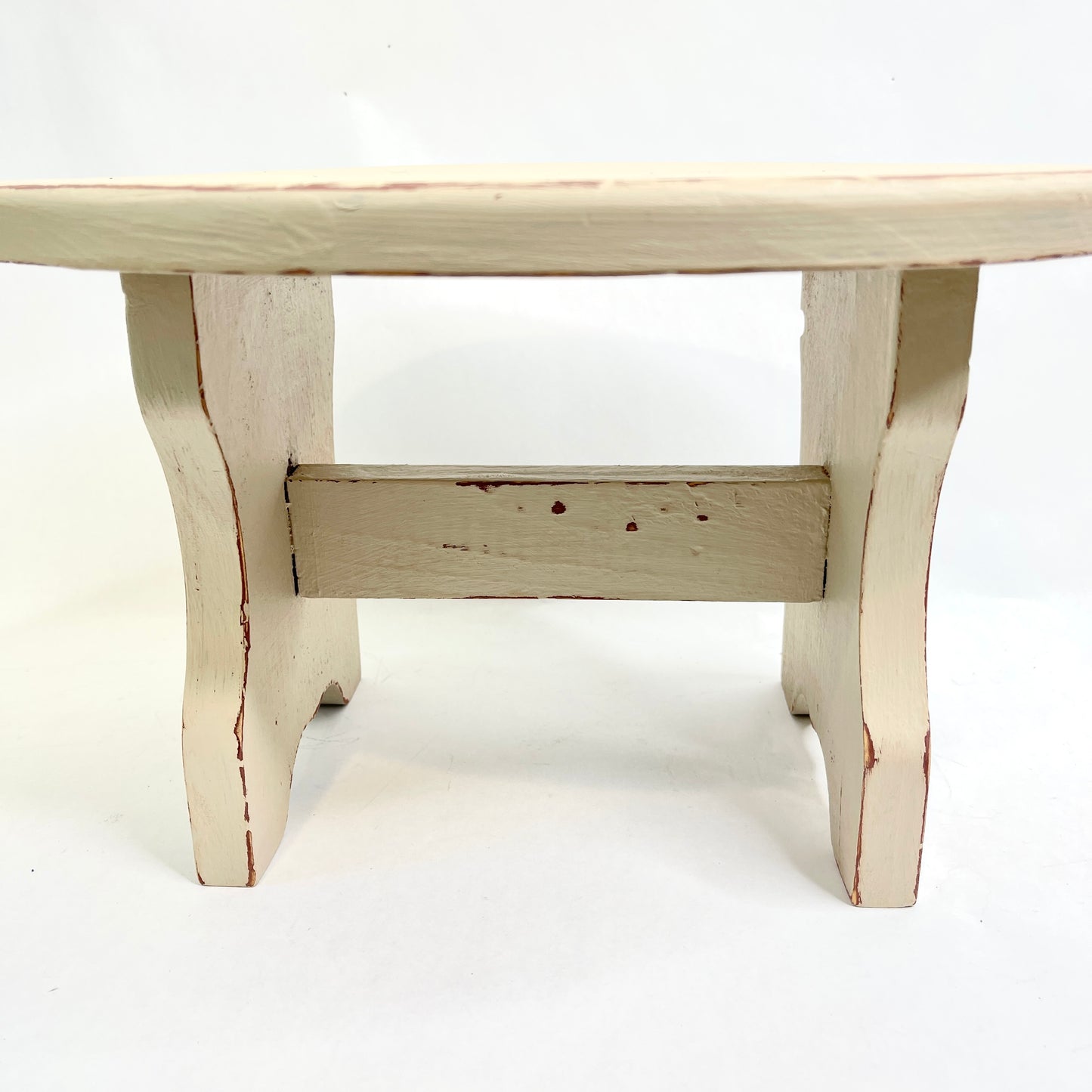 Vintage Oval White Stool