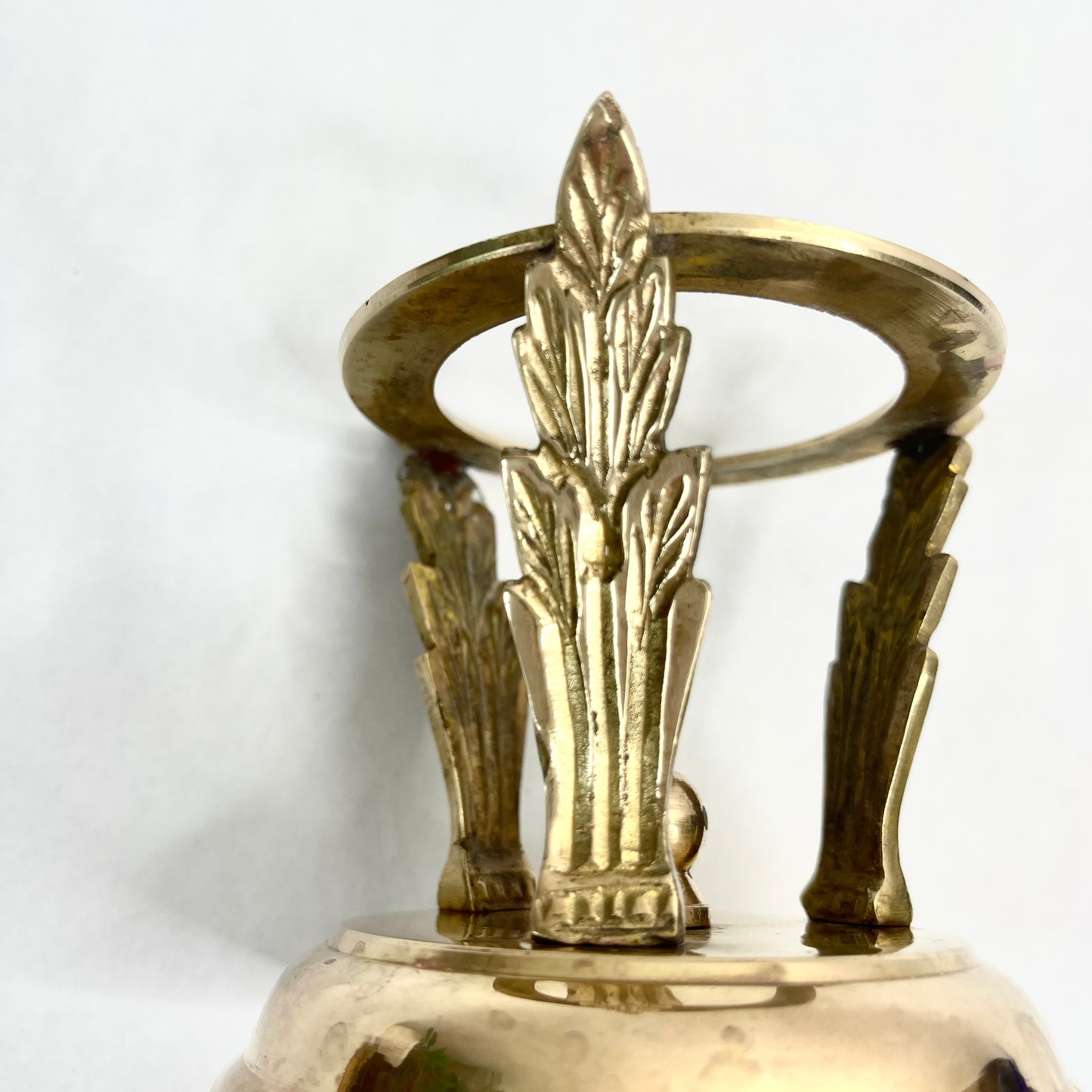 Vintage Brass and Glass Art Deco Style Tea Light Holder