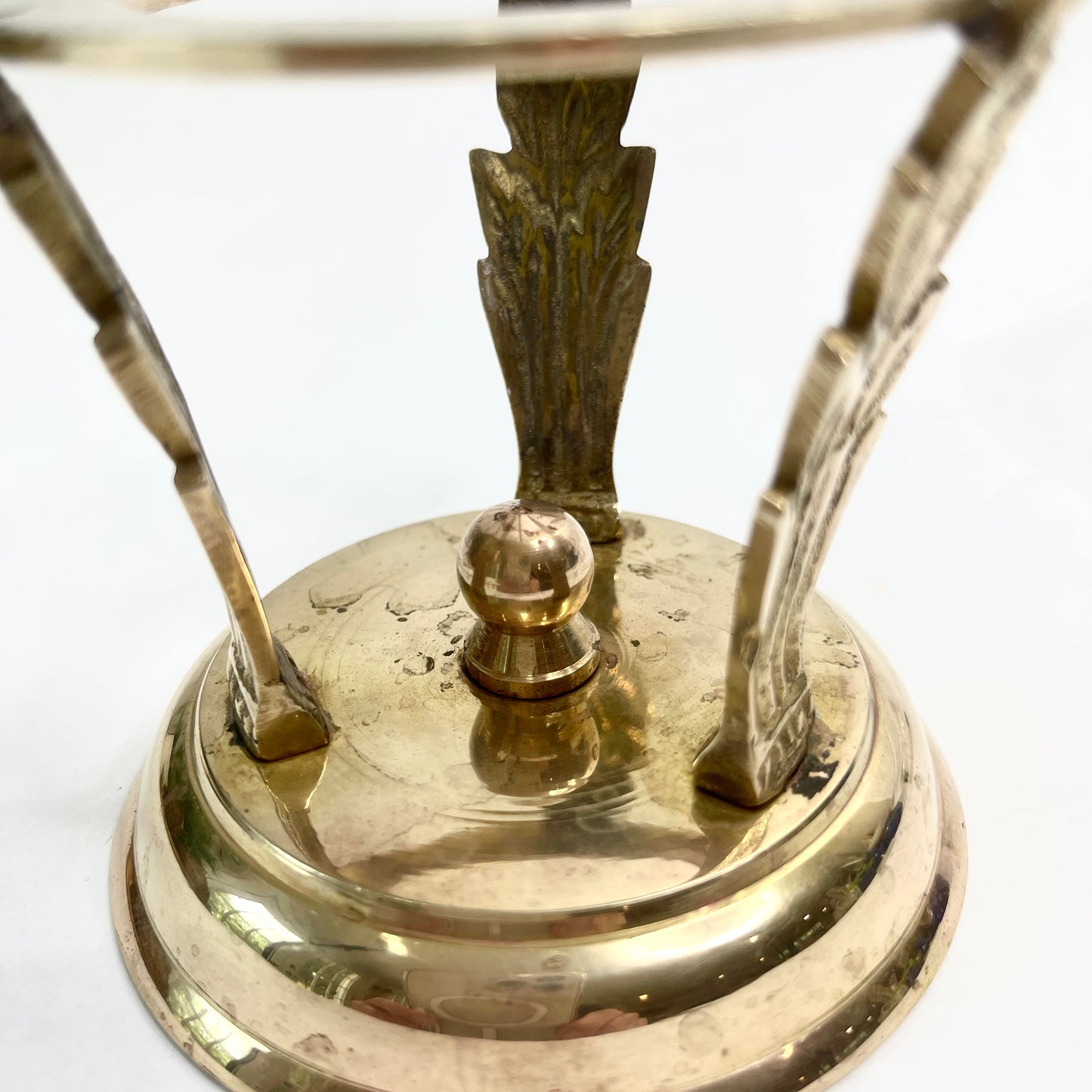 Vintage Brass and Glass Art Deco Style Tea Light Holder