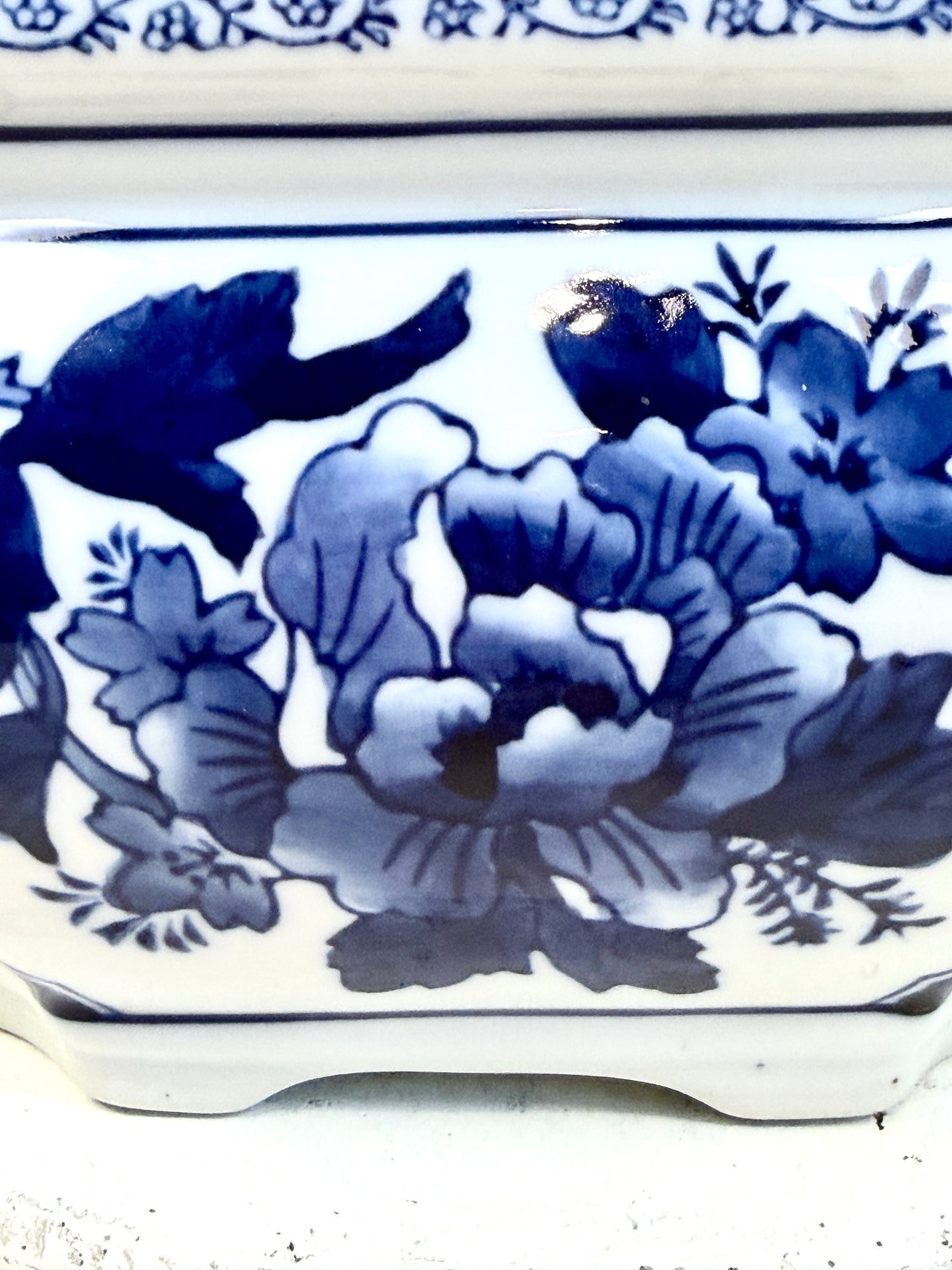 Blue and White Planter