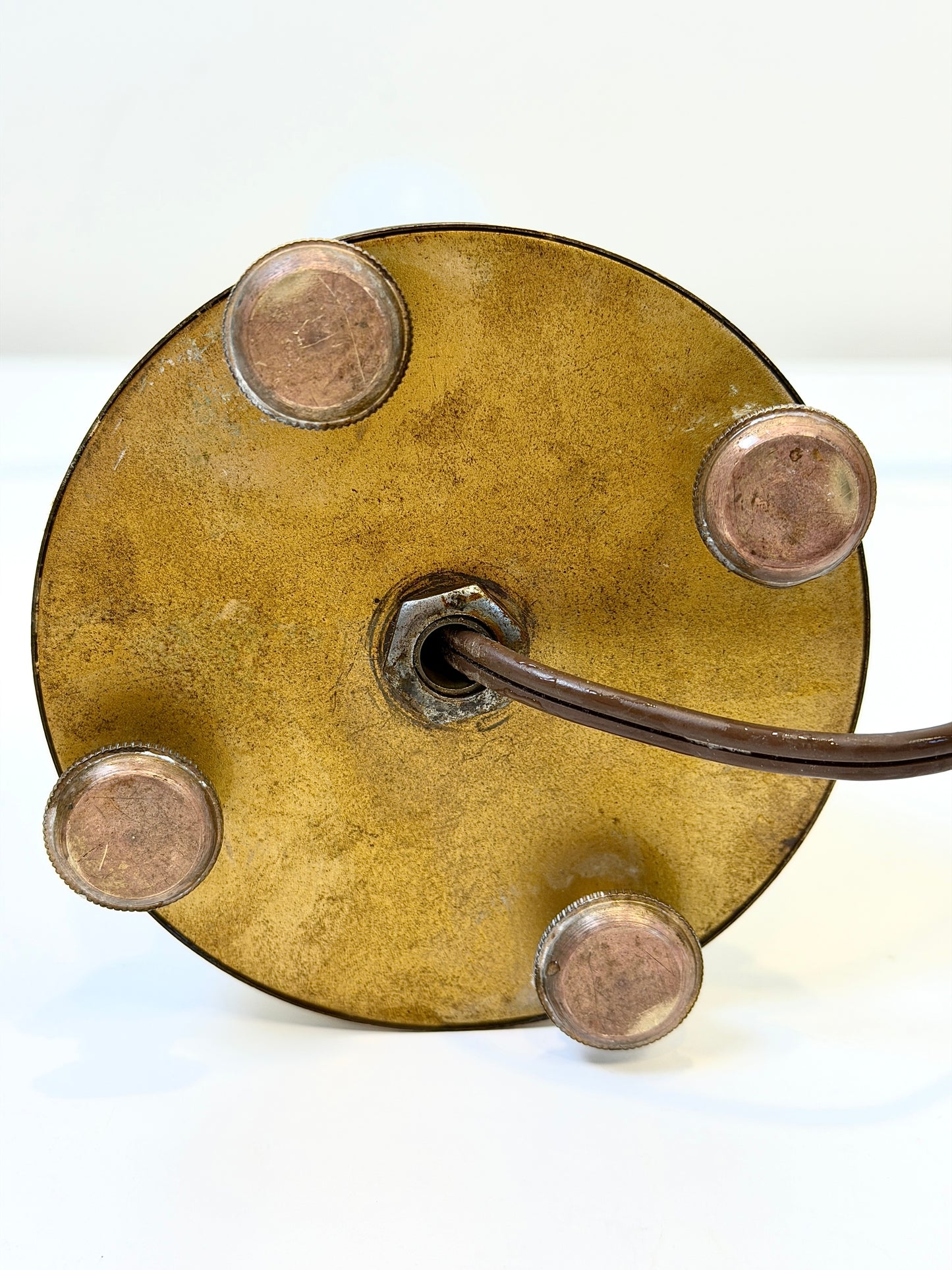 Vintage Onyx and Gold Lamp: Capiz Shell Shade