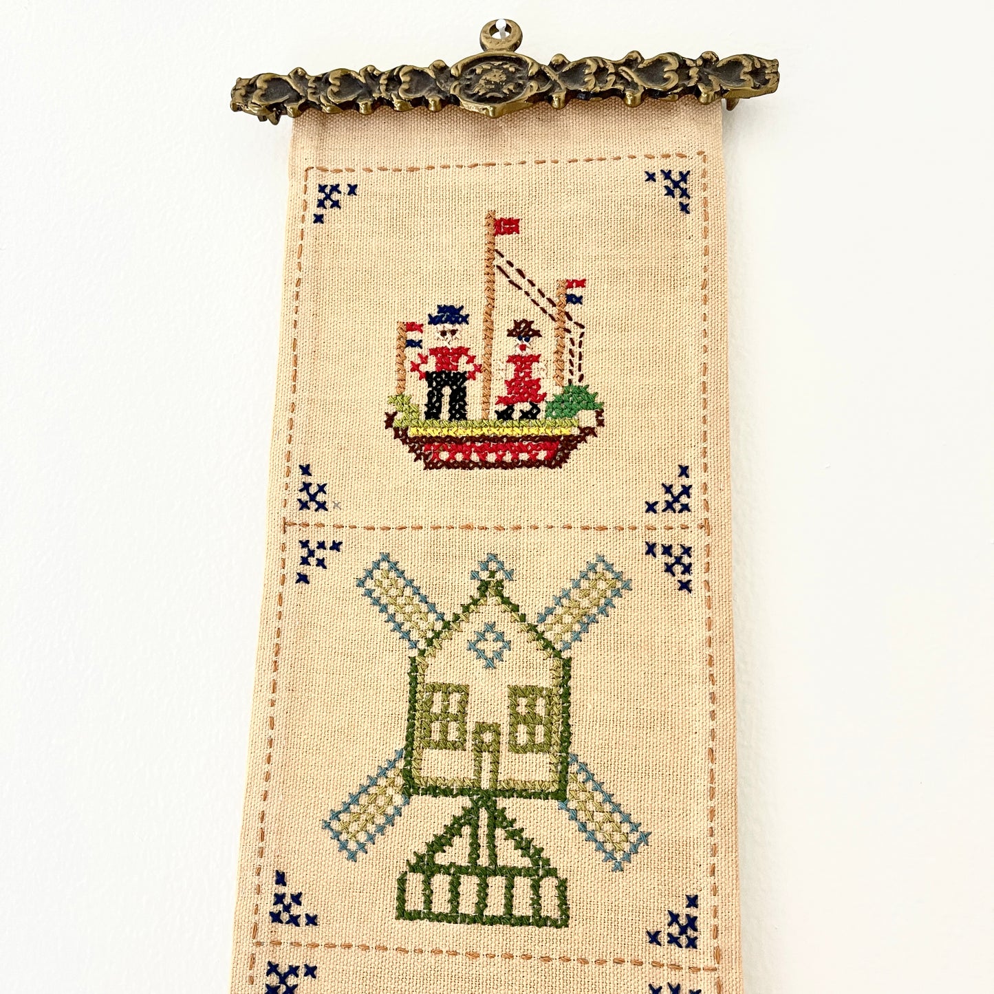 Vintage Cross Stitch Bell Pull