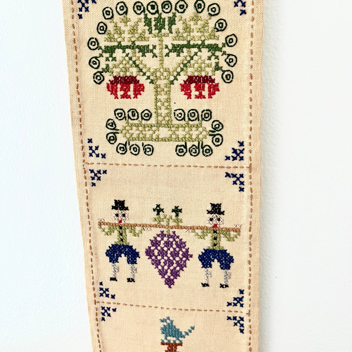 Vintage Cross Stitch Bell Pull