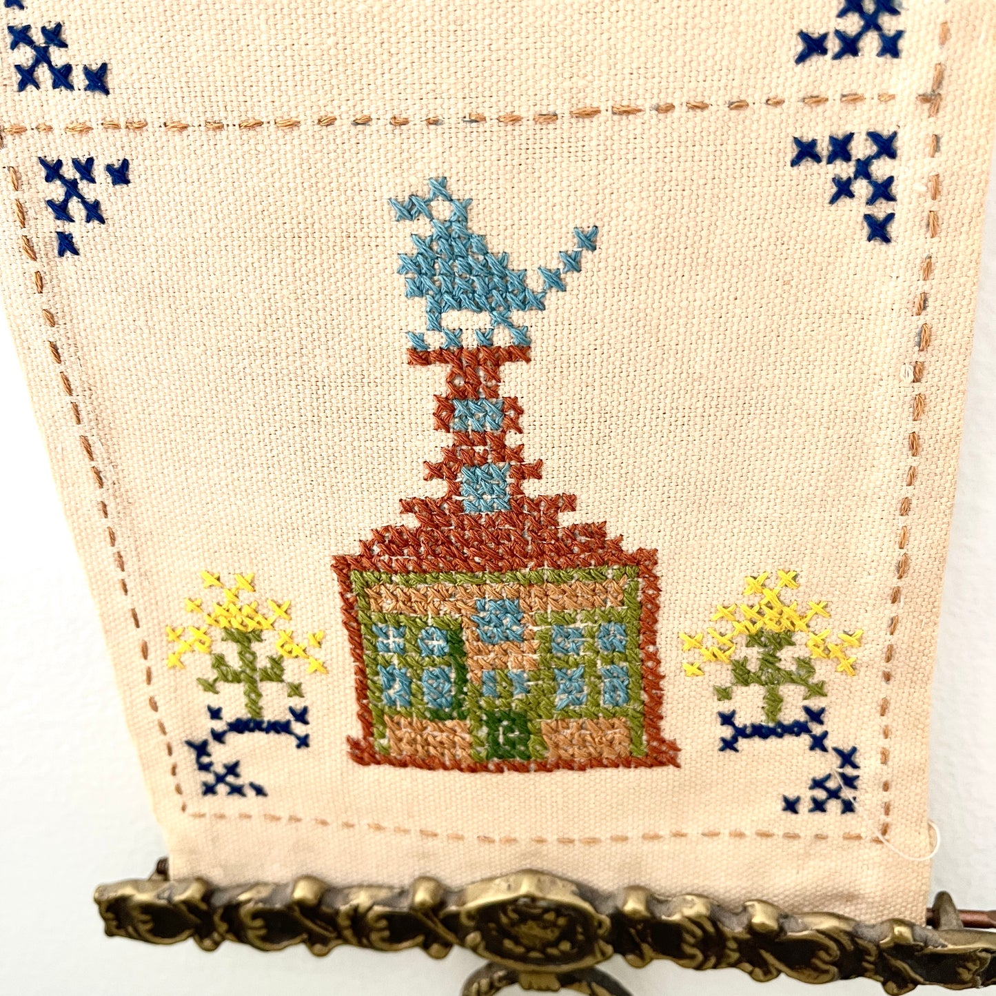 Vintage Cross Stitch Bell Pull