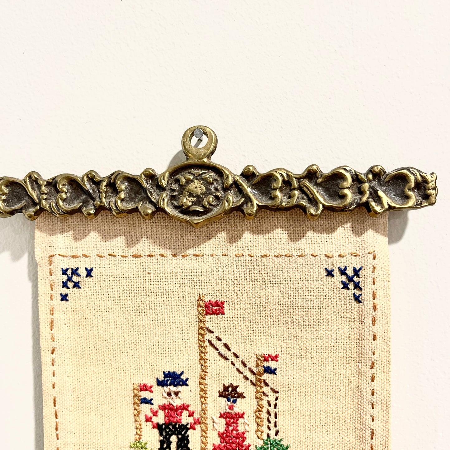 Vintage Cross Stitch Bell Pull