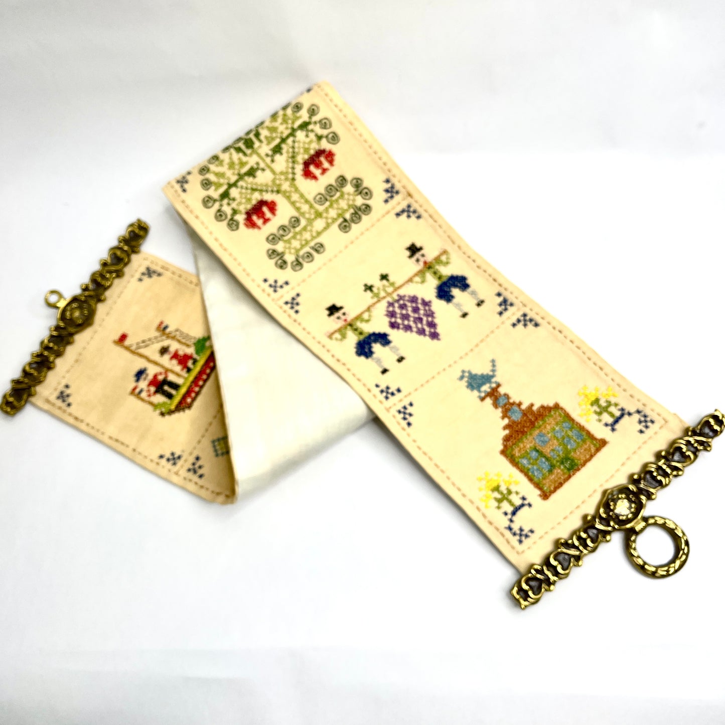 Vintage Cross Stitch Bell Pull