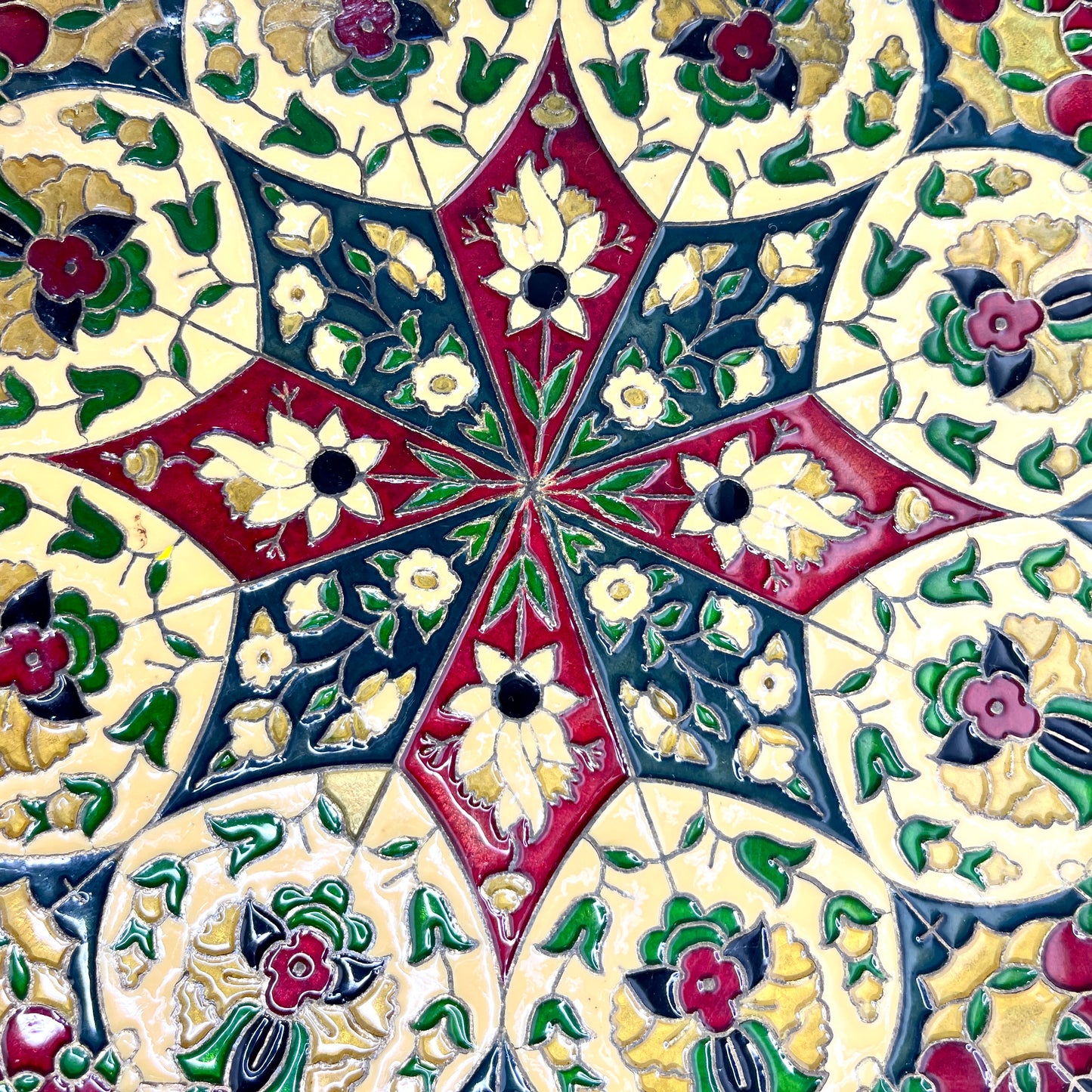 Vintage Cloisonne Brass Plates