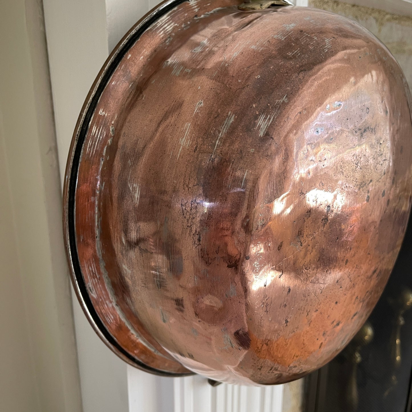 Vintage Copper Pan - Large Cooking Pan with Handles