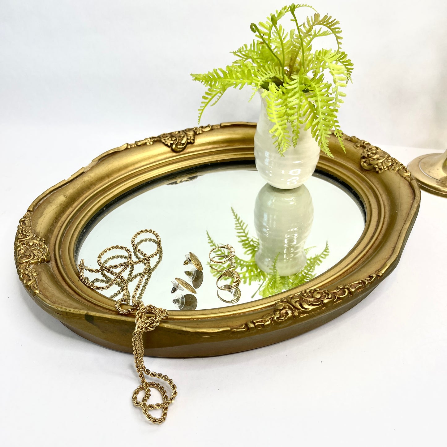 Gold Oval Mirror