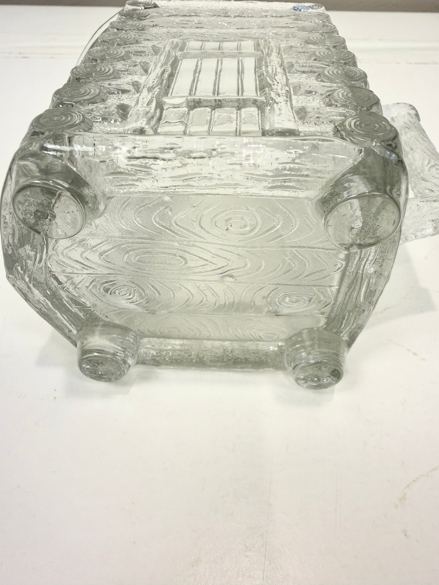 Vintage Glass Log Cabin Sugar and Creamer Set