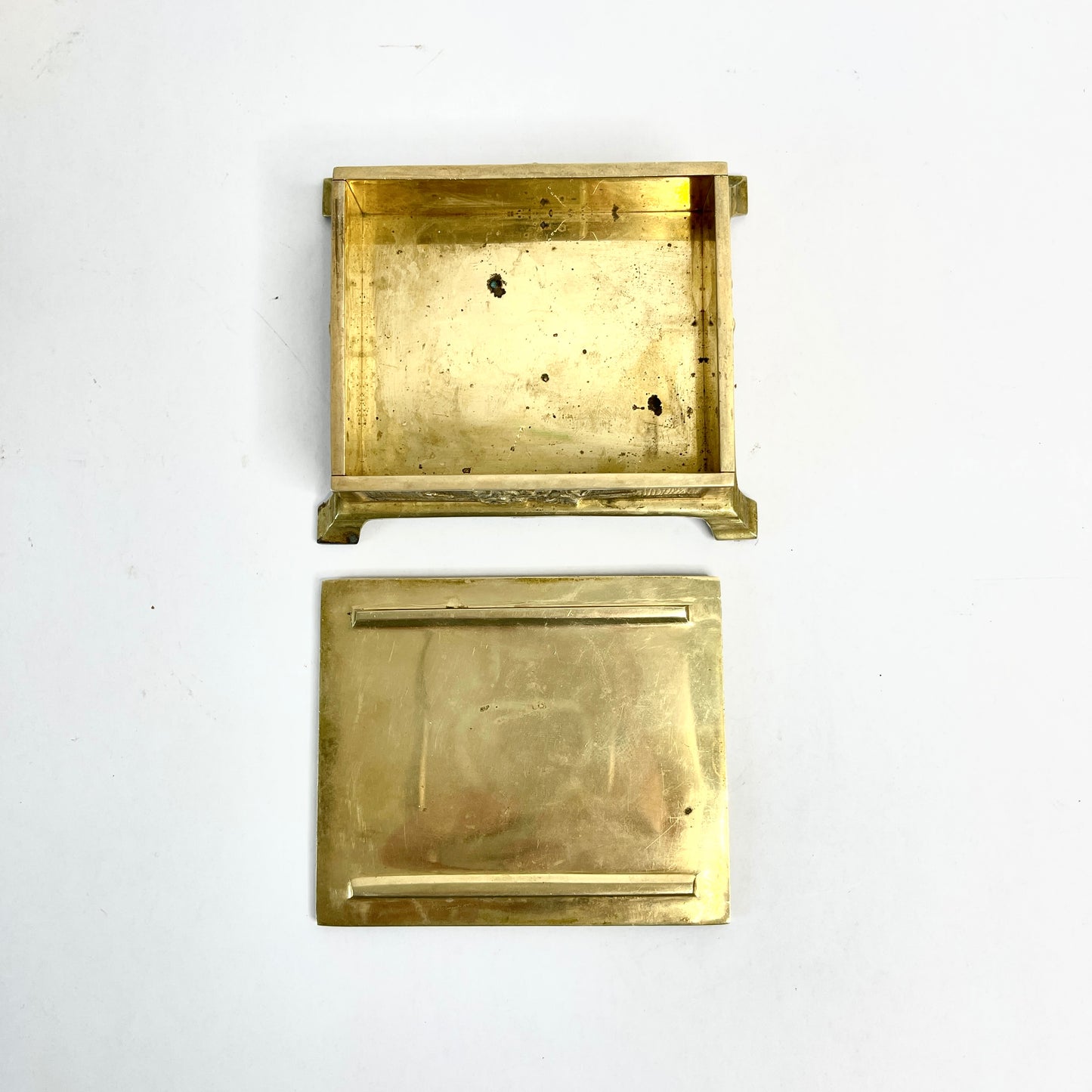 Brass Trinket Box with Swan