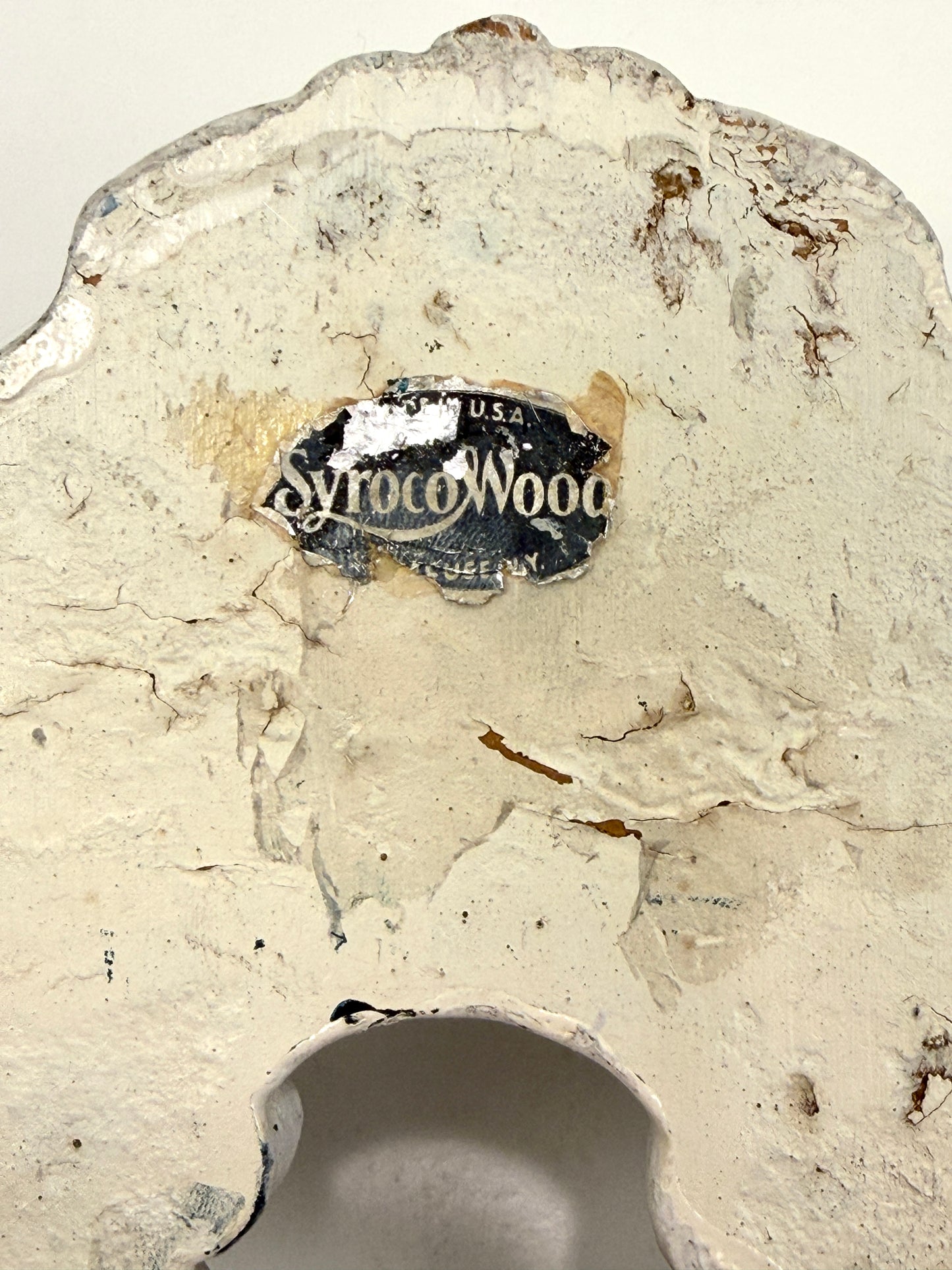 Vintage Shelf: White Wood Carved