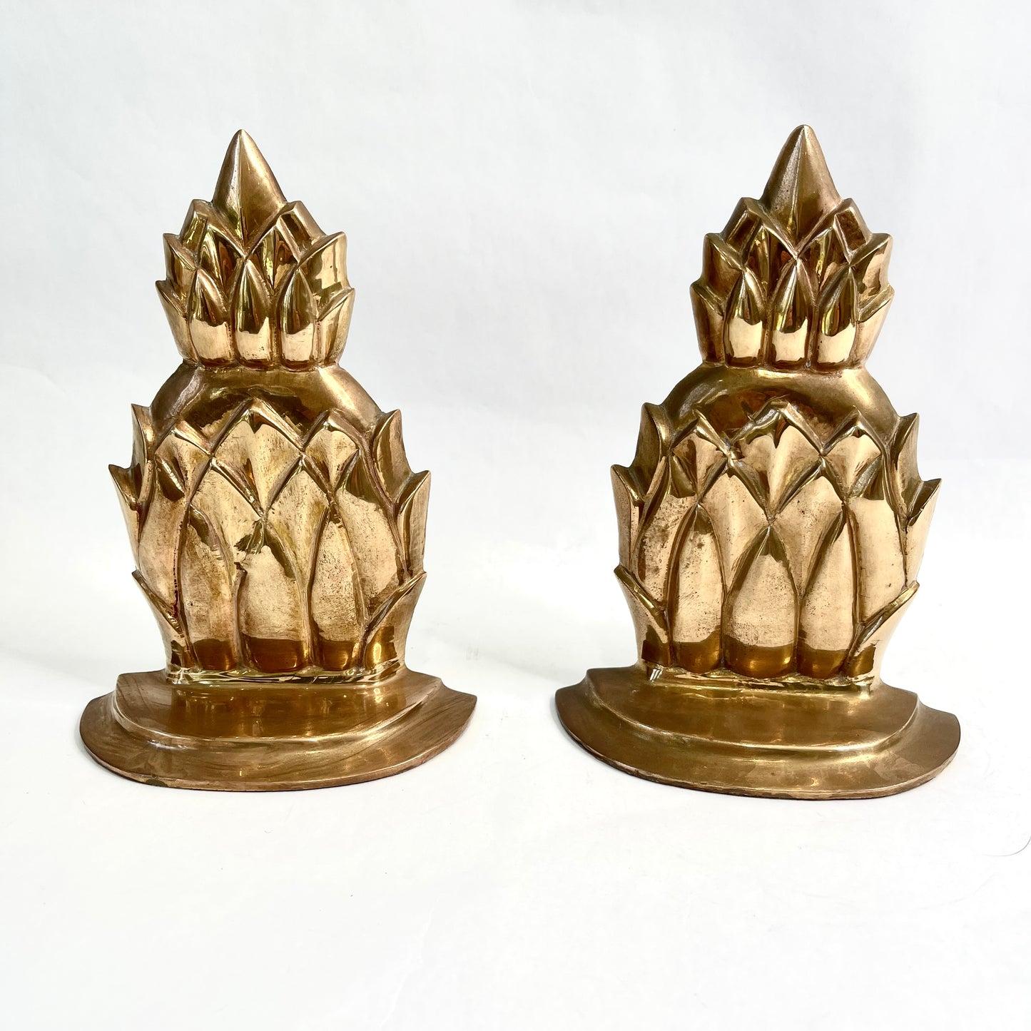 Vintage Brass Pineapple Bookends