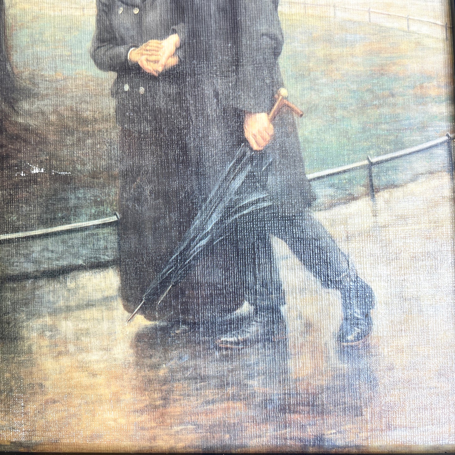 Vintage Art on Easel - Romantic Young Lovers