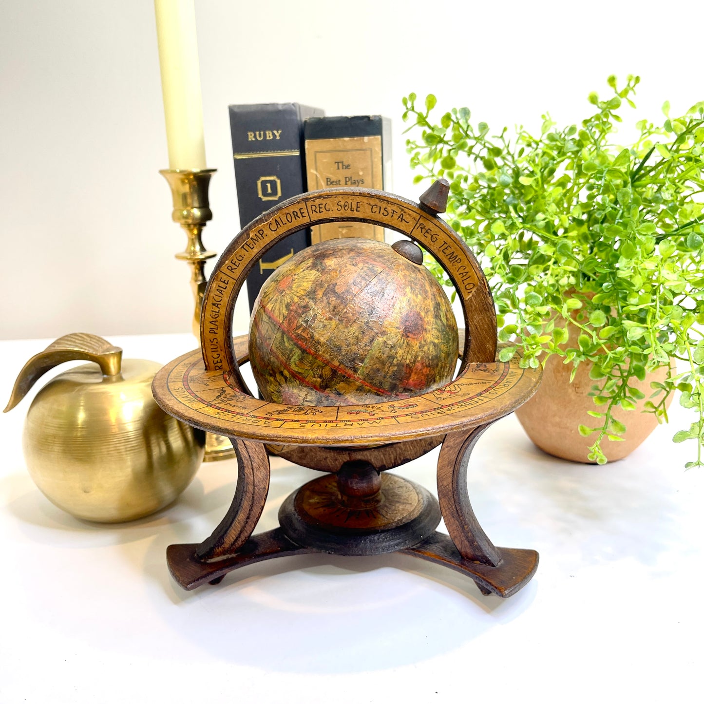 Vintage Wood Globe
