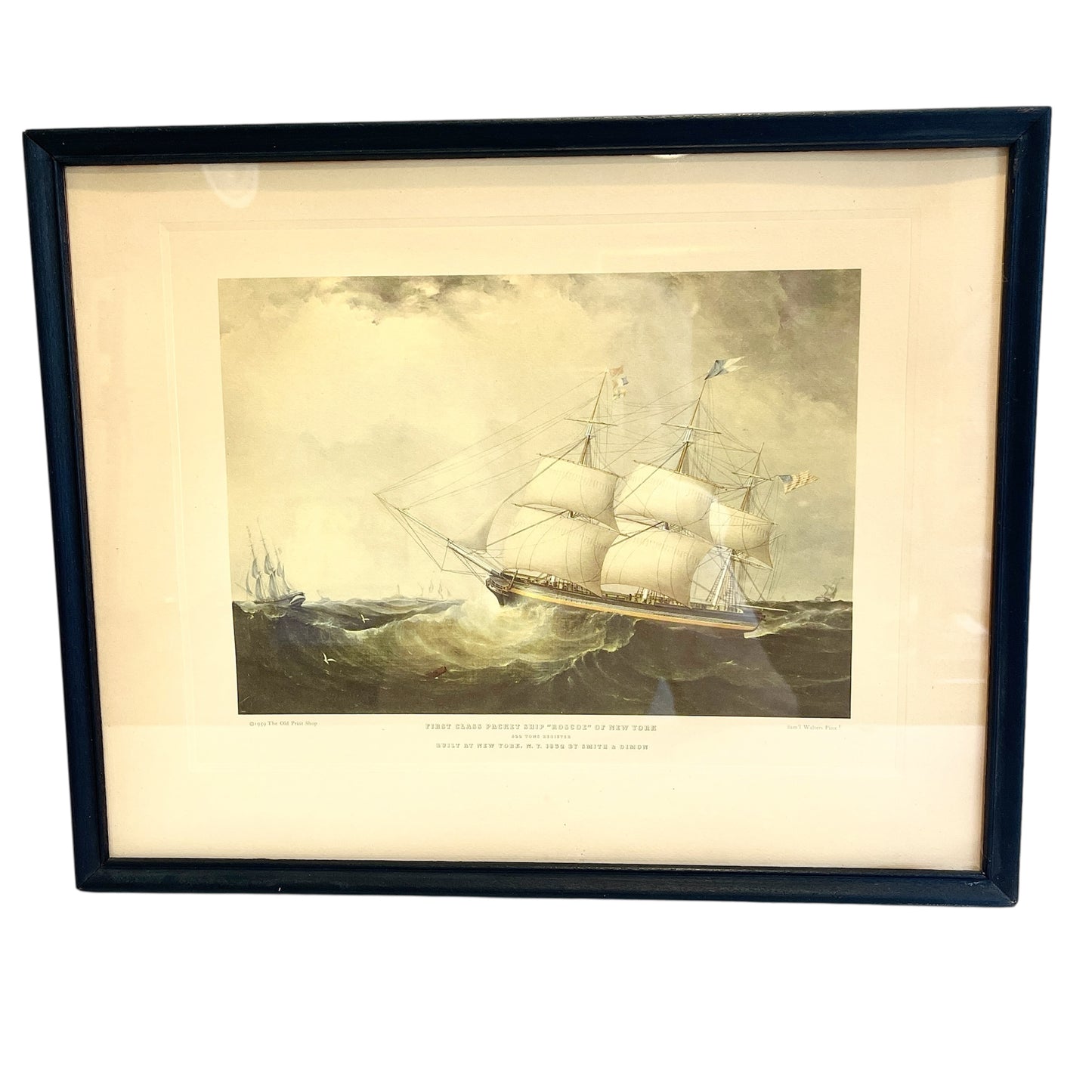 Vintage Sailing Ship Lithograph