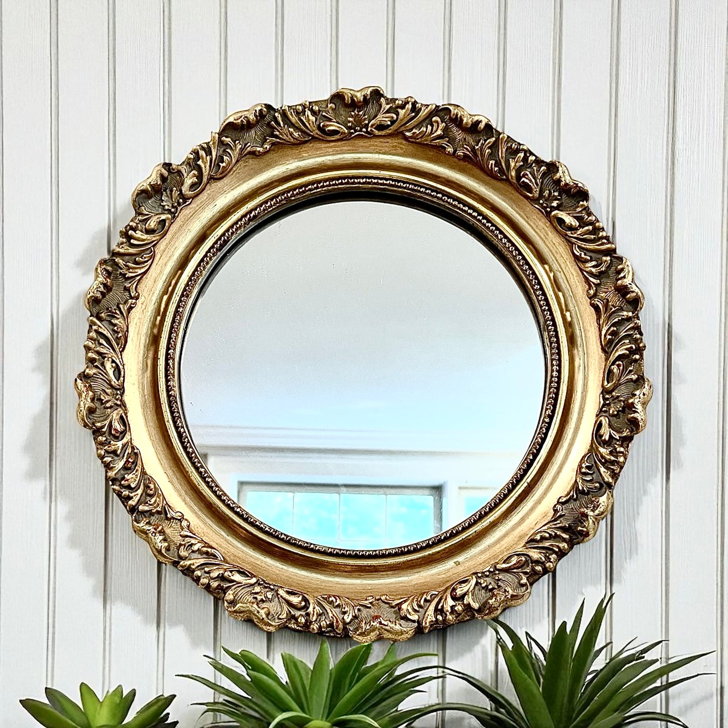Gold Ornate Round Mirror