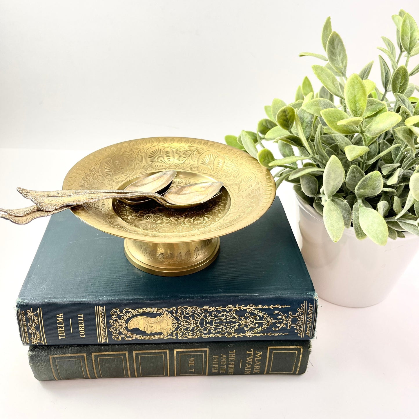 Vintage Brass Small Footed Bowl or Compote for Brass Collection
