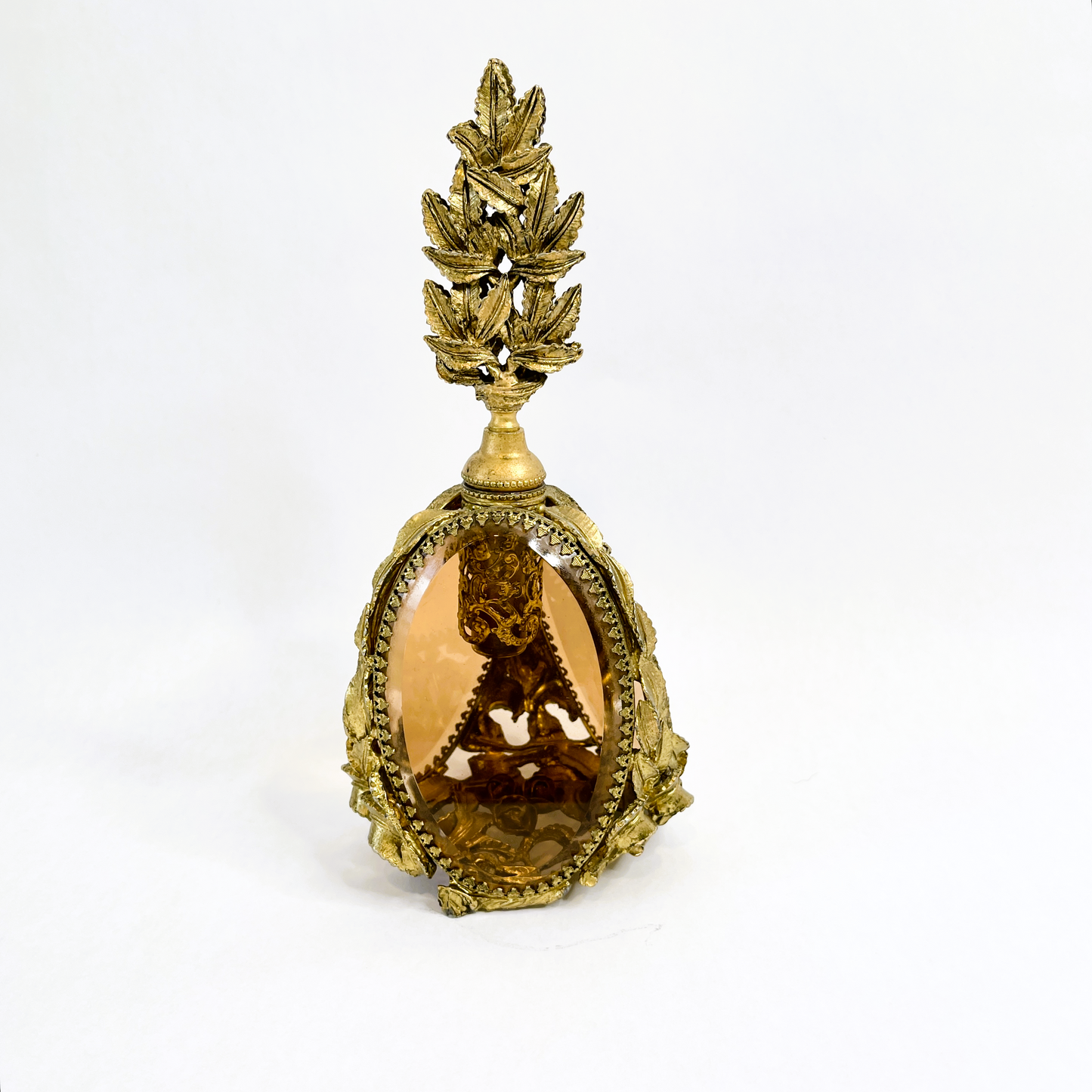 Vintage Amber Glass Perfume Bottle